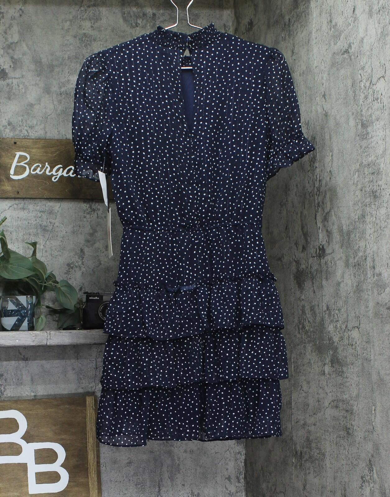 Other Nwt Crystal Doll Sleeve Fit Flare Dress Navy Blue / White S Size S / US 4 / IT 40 - 2 Thumbnail