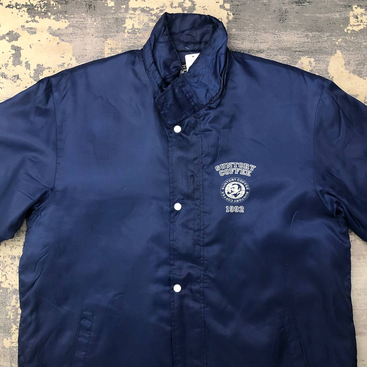 Japanese Brand Y672 SUNTORY COFFEE 1992 LONG JACKETS Size US XL / EU 56 / 4 - 5 Thumbnail