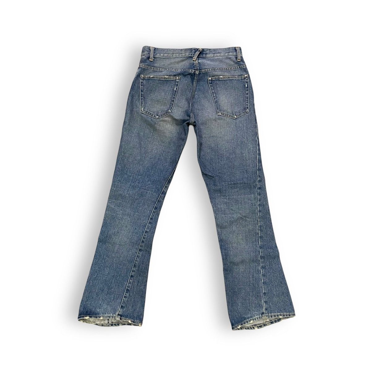 If Six Was Nine × Japanese Brand × Le Grande Bleu (L.G.B.) 🇯🇵 SURF RIDER SPIRAL CUT FLARED DISTRESSED DENIM PANTS Size US 30 / EU 46 - 2 Thumbnail