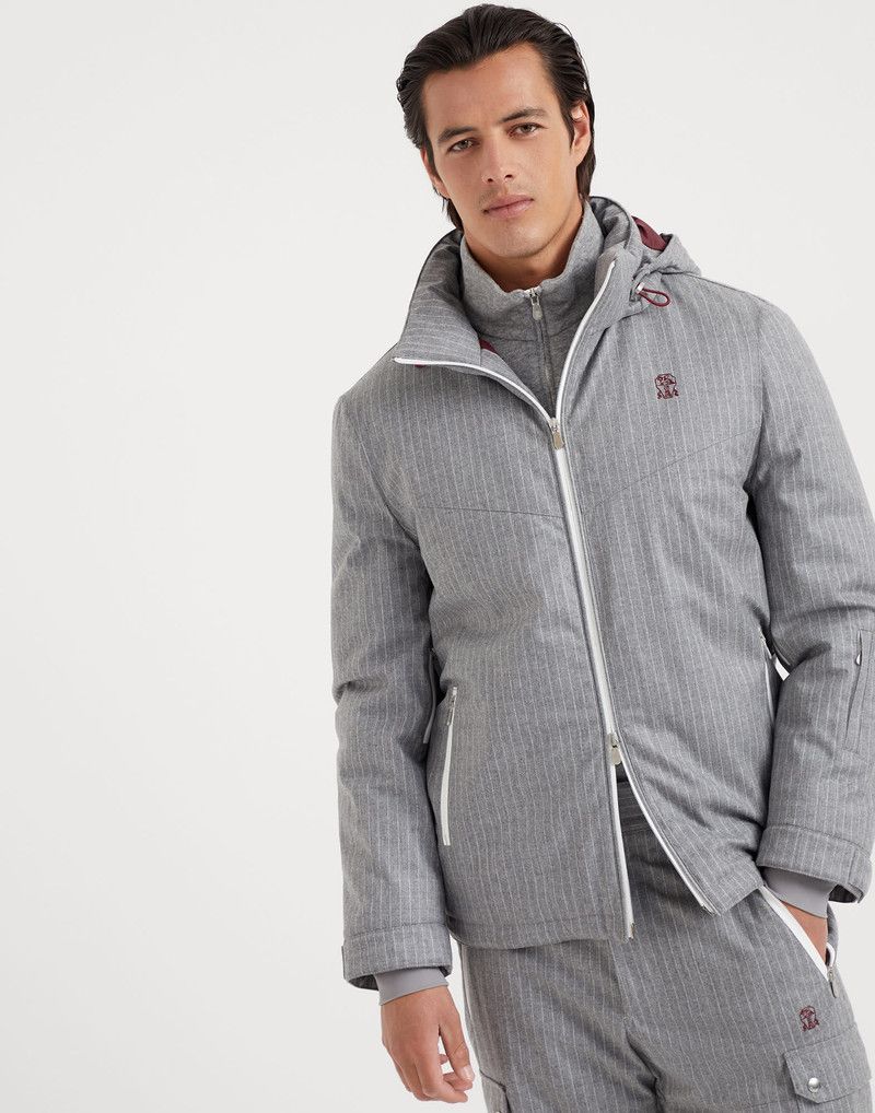 Brunello Cucinelli o1w1db10226 Padded Jacket in Grey/Natural Size US L / EU 52-54 / 3 - 1 Thumbnail