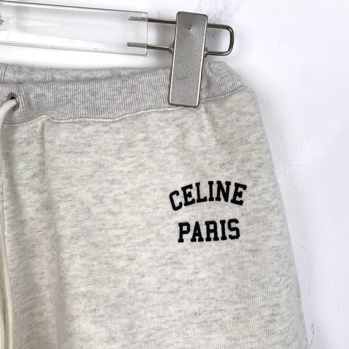 Celine Celine Beige Grey Logo Printed Cotton Casual Shorts K26WX Size 27" / US 4 / IT 40 - 3 Thumbnail