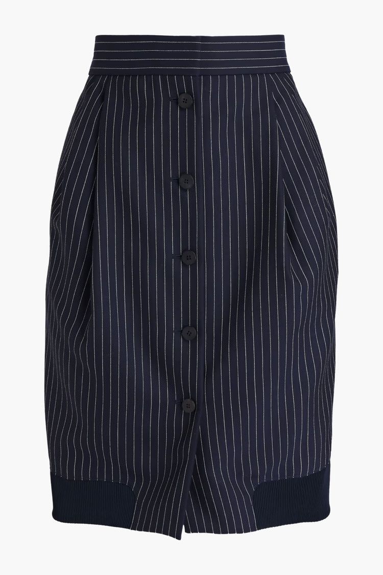 Chloe o1y0825 Striped Mini Skirt in Midnight Blue Size 27" / US 4 / IT 40 - 1 Thumbnail