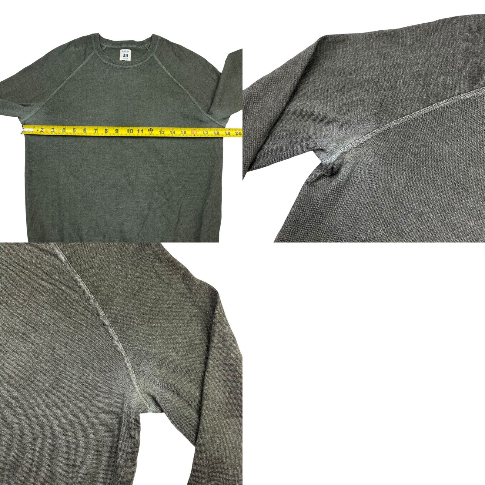 Vintage Boggi Milano 39 Men’s Pullover Sweater 100% Wool Crewneck Green/Gray Small Shirt Mens Size US S / EU 44-46 / 1 - 8 Thumbnail