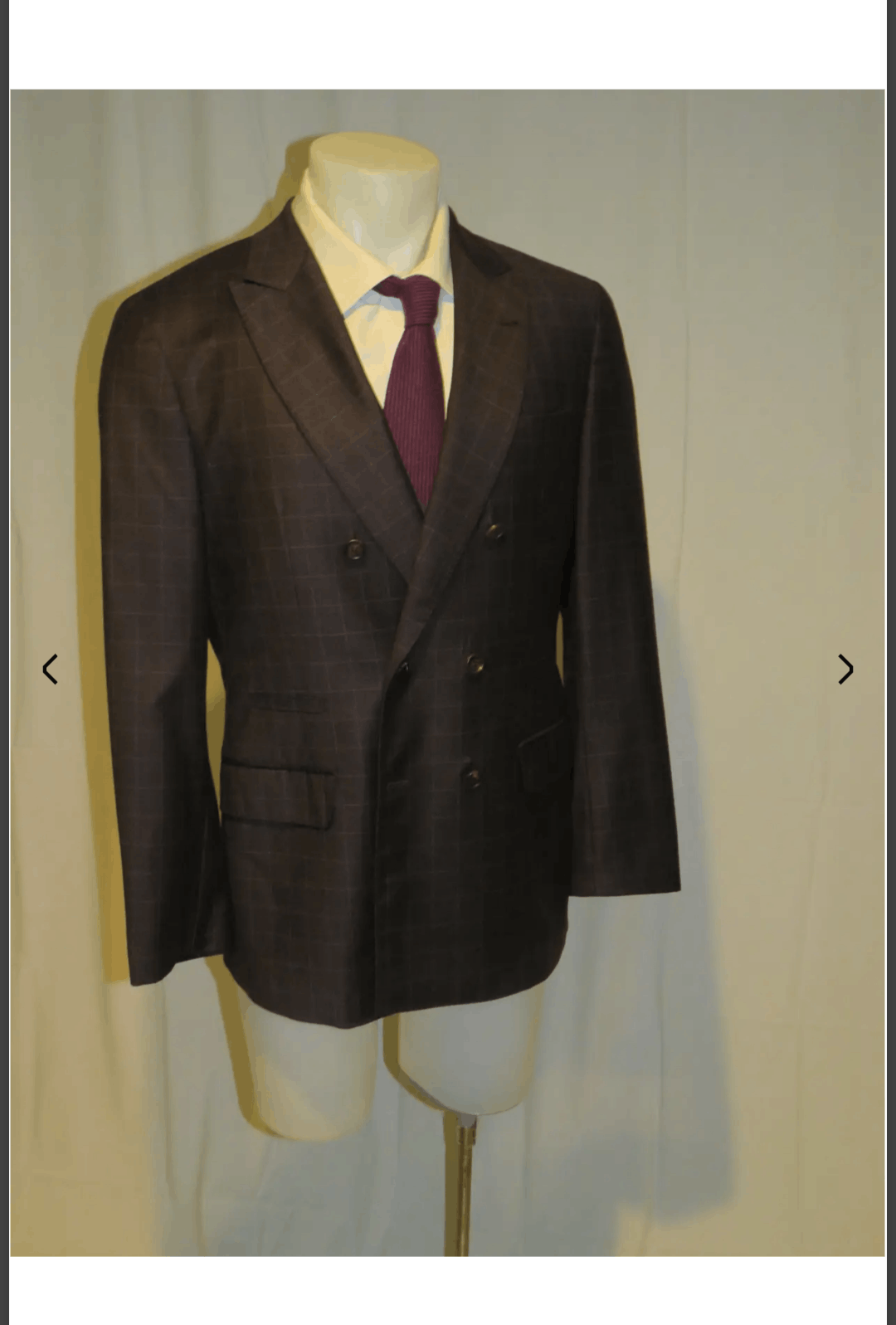 Brunello Cucinelli Brown Windowpane Double Breasted Blazer 40 NWT $2995 Size 40R - 6 Thumbnail