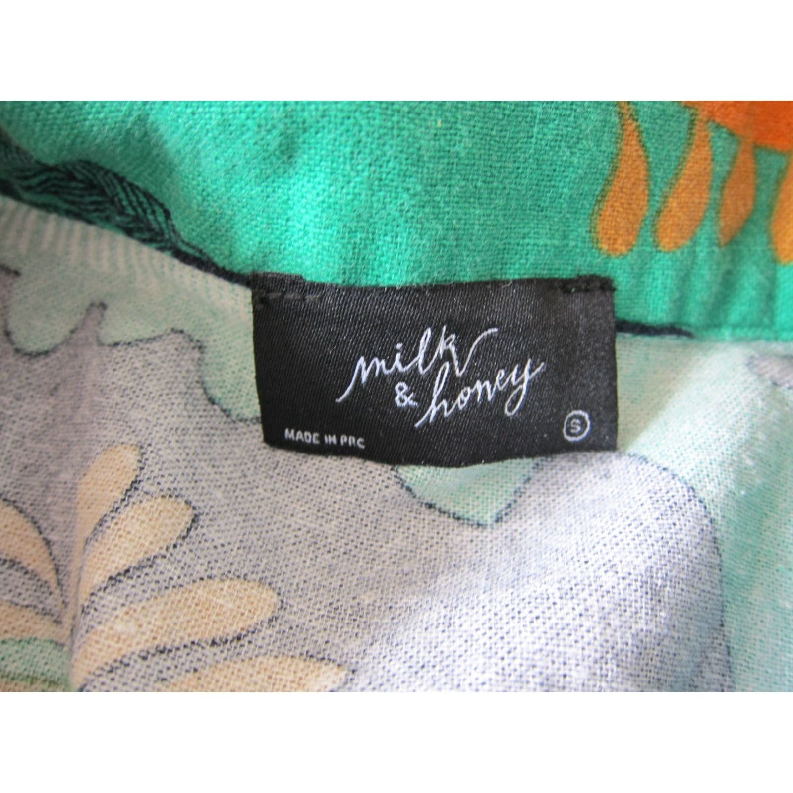 Vintage Milk & Honey Linen Green Romper Shorts Pocket Button Down Small Womens Size 28" / US 6 / IT 42 - 4 Thumbnail