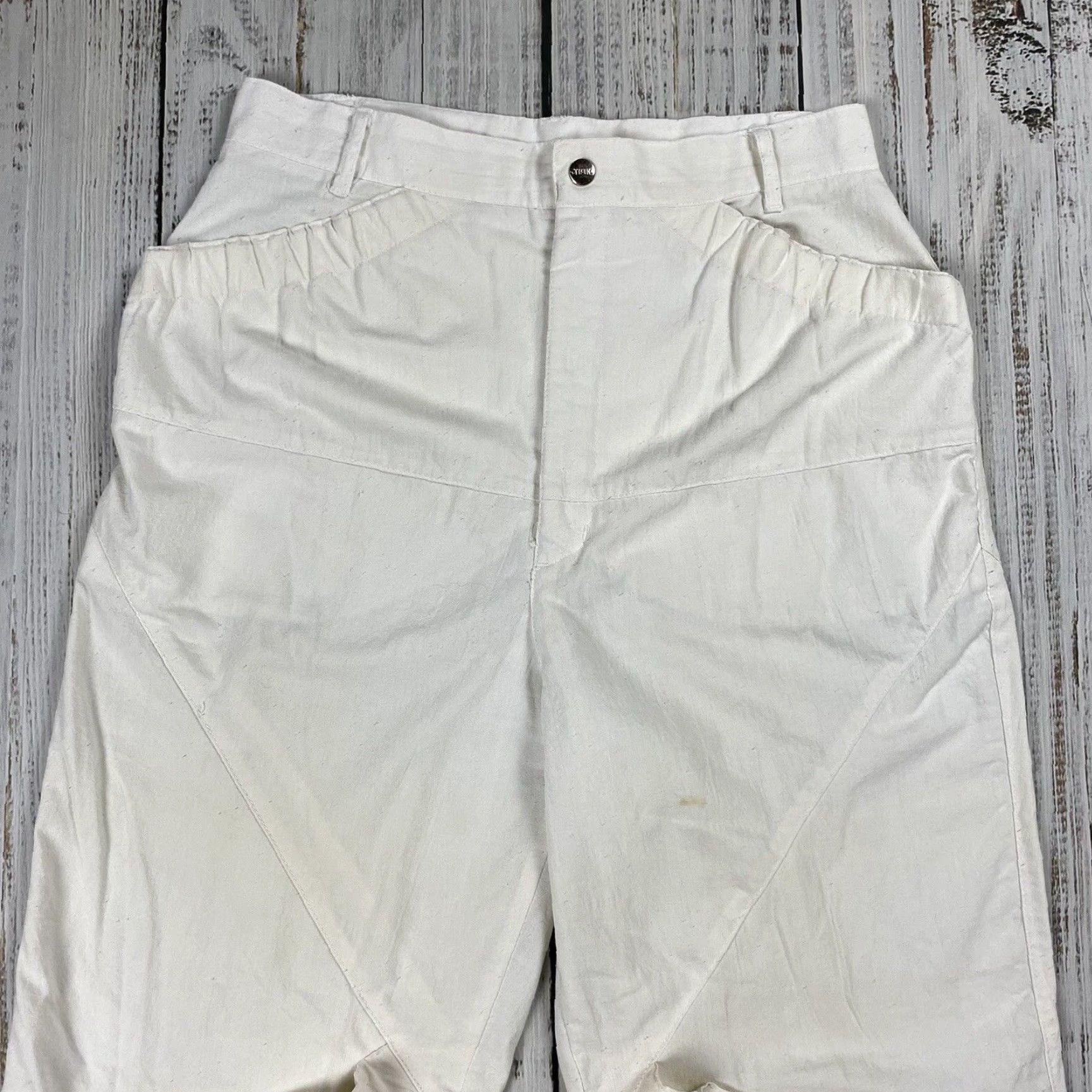 Vintage VINTAGE Gitano Women's Cargo Pants 28x28 White Lightweight Baggy Parachute 80s 90s Mens Size 28" / US 6 / IT 42 - 2 Thumbnail