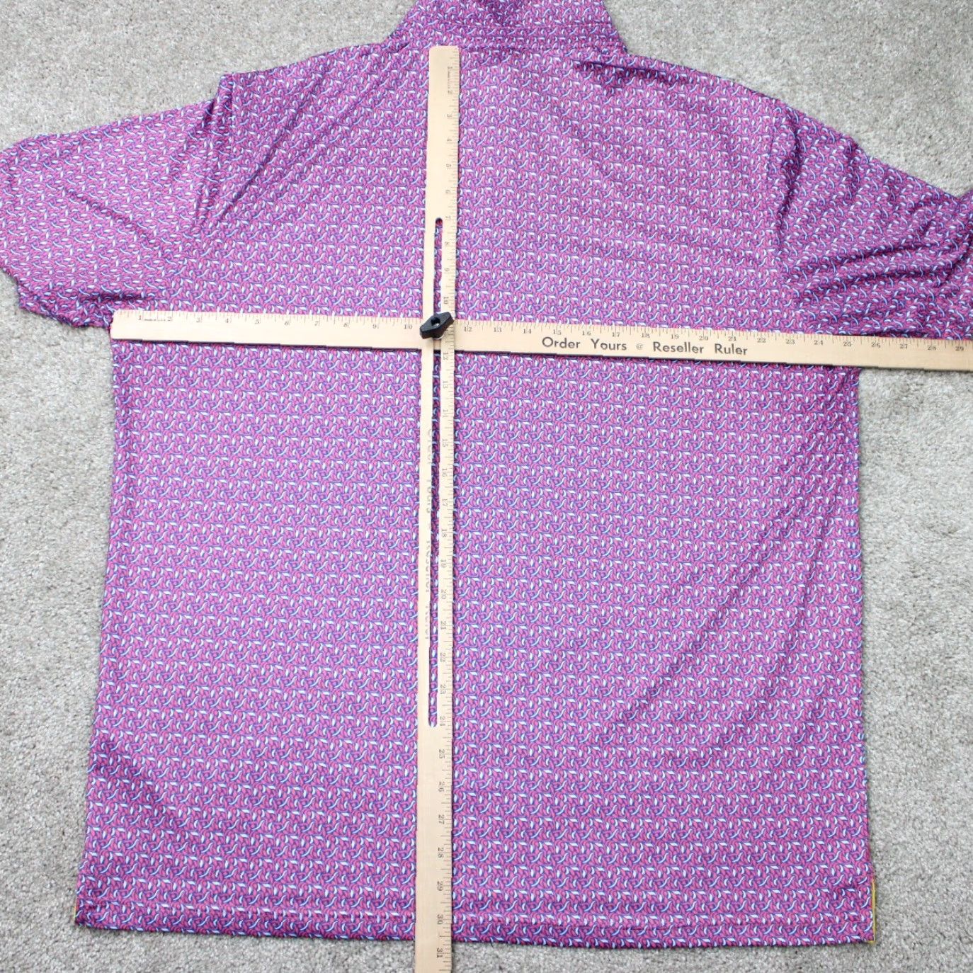 Vintage Maelreg Polo Shirt Mens XL Pink/Blue Geometric Performance Golf Short Sleeve Shirt Size US XL / EU 56 / 4 - 7 Thumbnail