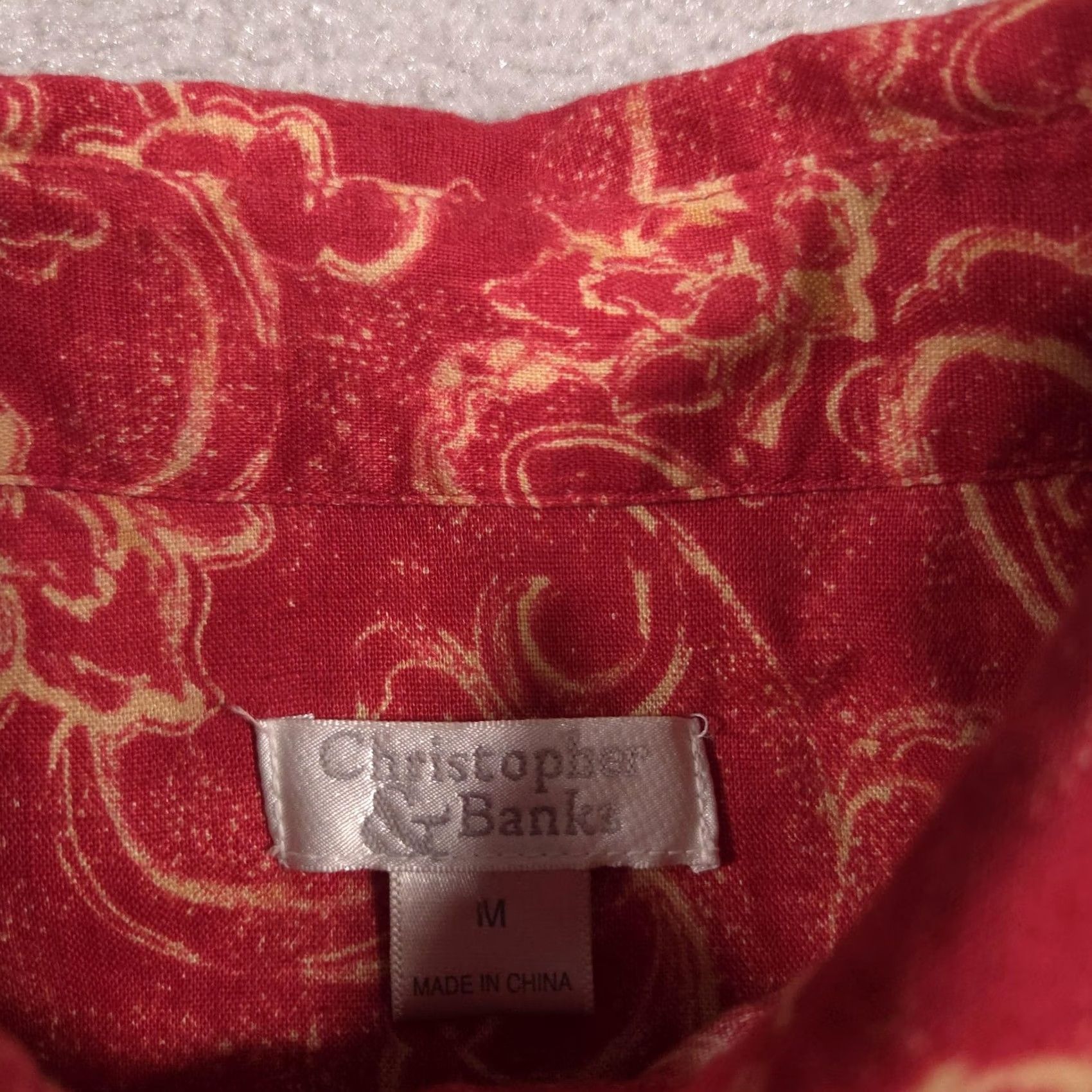 Vintage Christopher & Banks Jacket Womens M Red Linen Floral Snap Front Casual Size M / US 6-8 / IT 42-44 - 6 Thumbnail