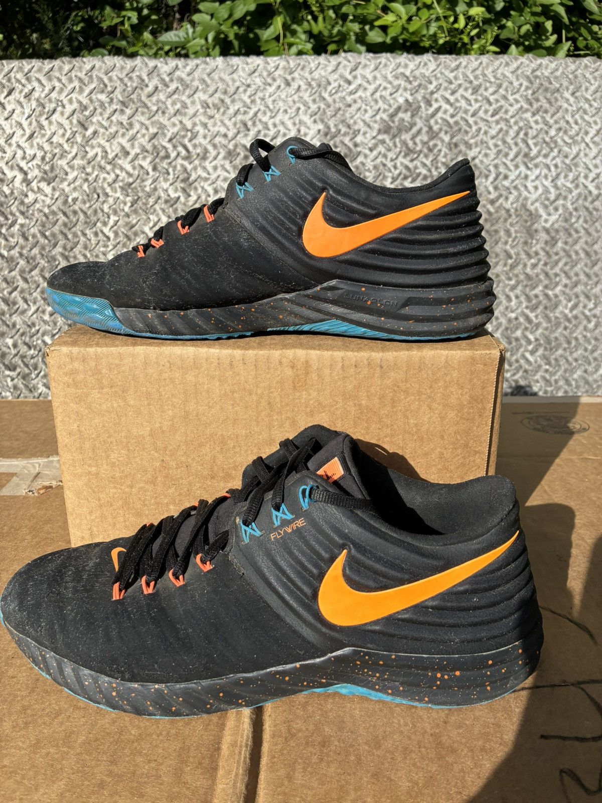 Nike Lunar Trout 2 Turf Flywire Black Orange Blue Promo Sample Size US 12 / EU 45 - 2 Thumbnail