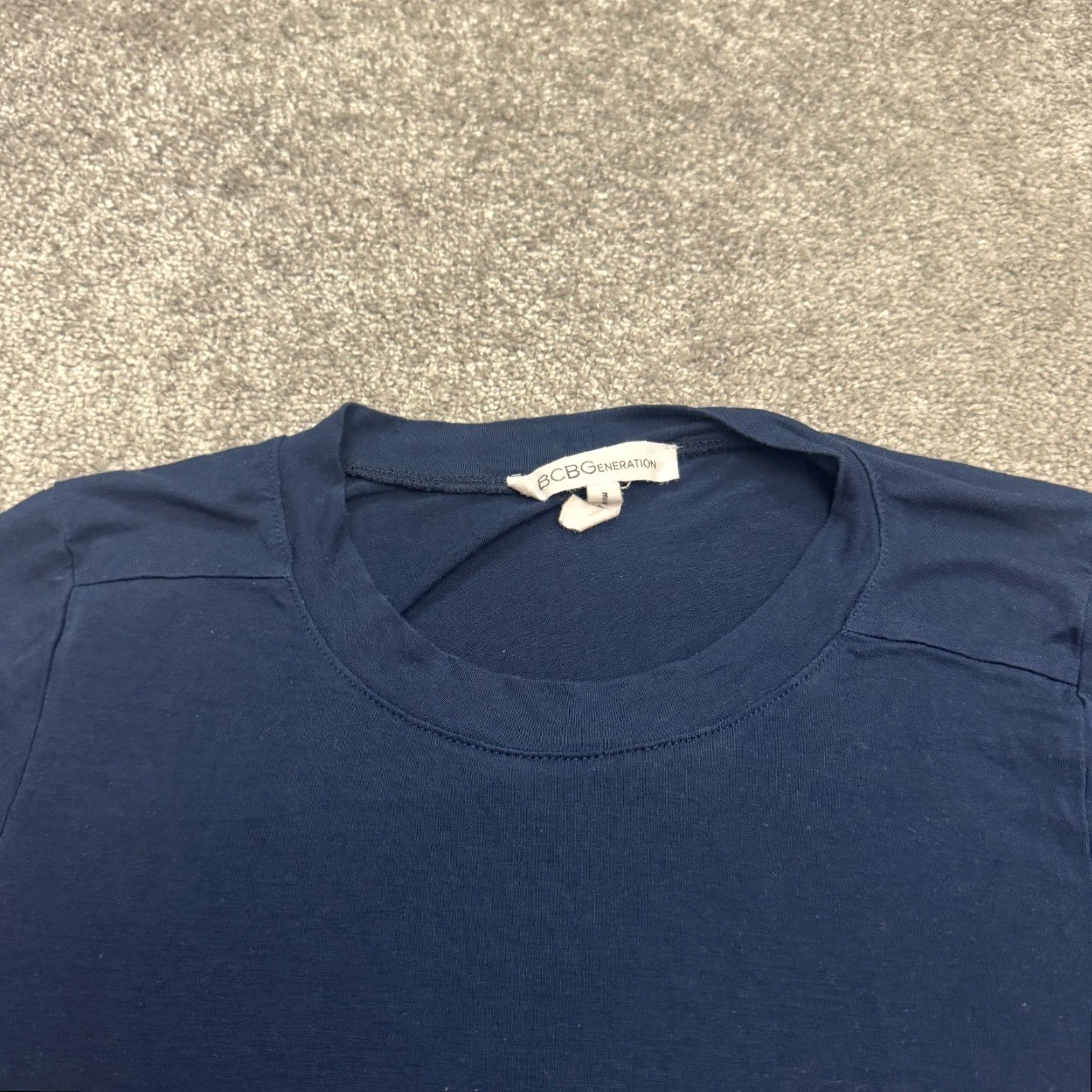 BCBGeneration BCBGeneration A-Line T-Shirt Dress Womens Small Blue Casual Midi Short Sleeve Size S / US 4 / IT 40 - 3 Thumbnail