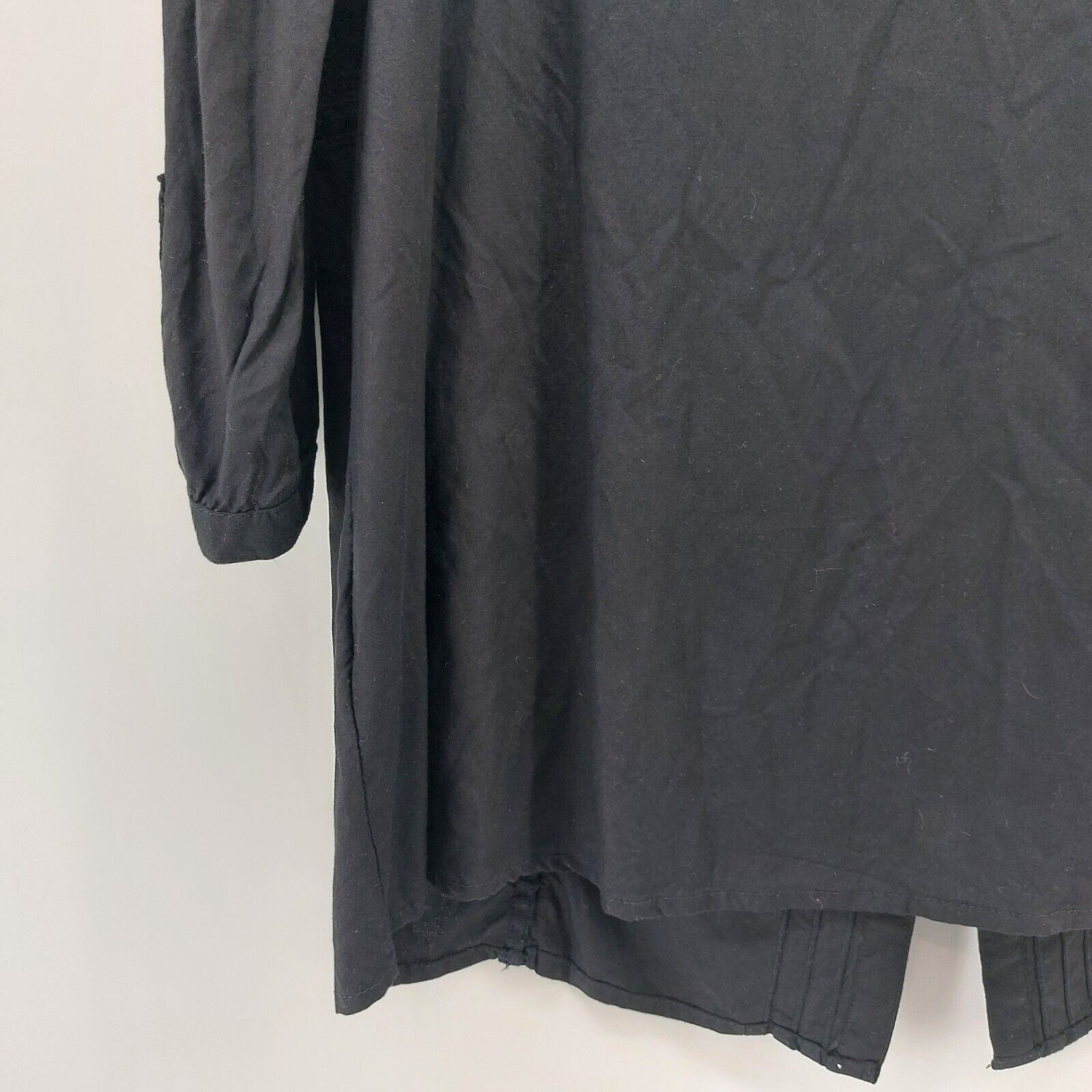 Other JM Collection Womens Black 3/4 Sleeve Blouse Pleated Button Size XL / US 12-14 / IT 48-50 - 4 Thumbnail