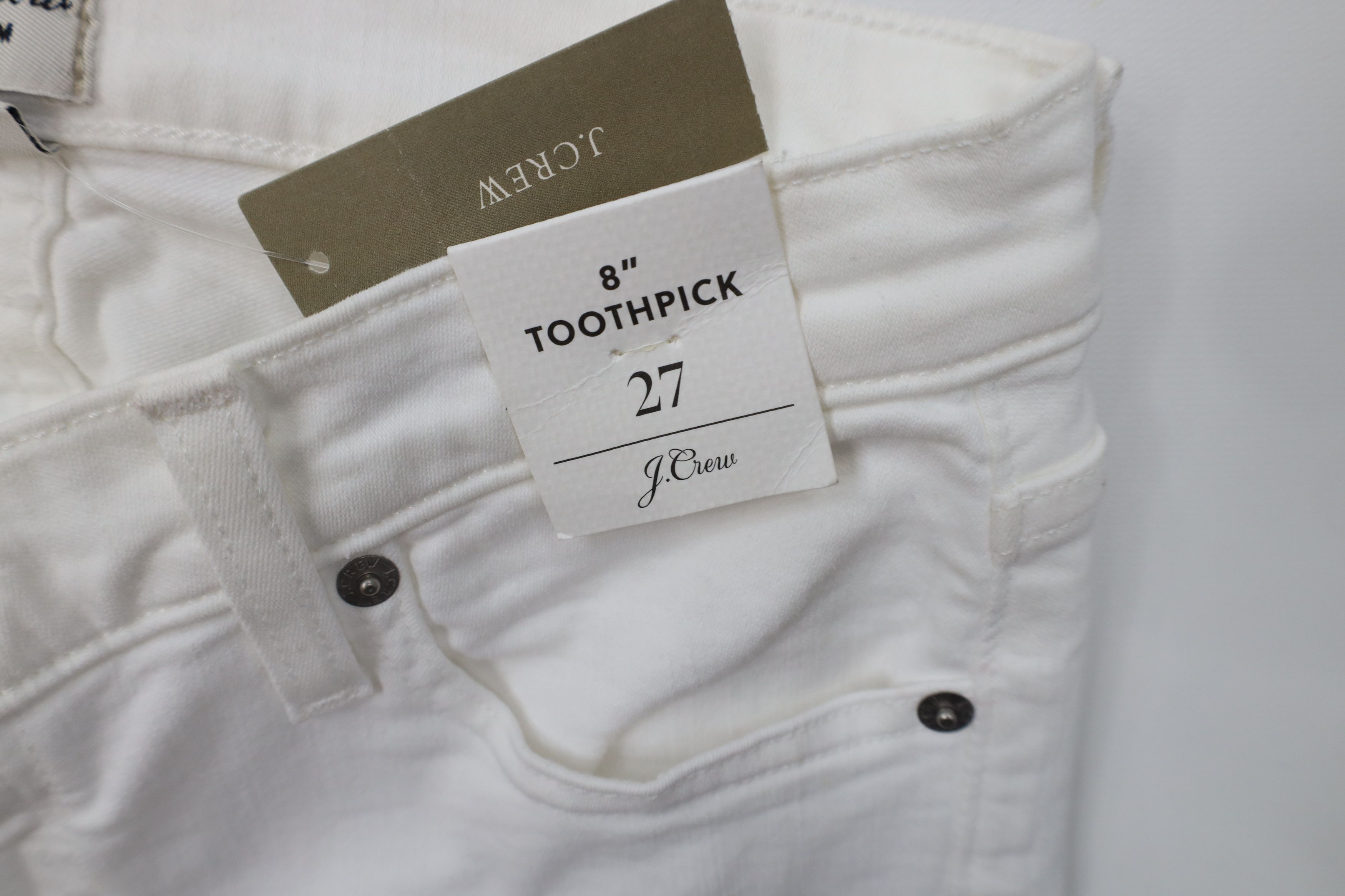J.Crew New J Crew Stretch Toothpick Skinny Leg Denim Jeans White Size 27" / US 4 / IT 40 - 5 Thumbnail
