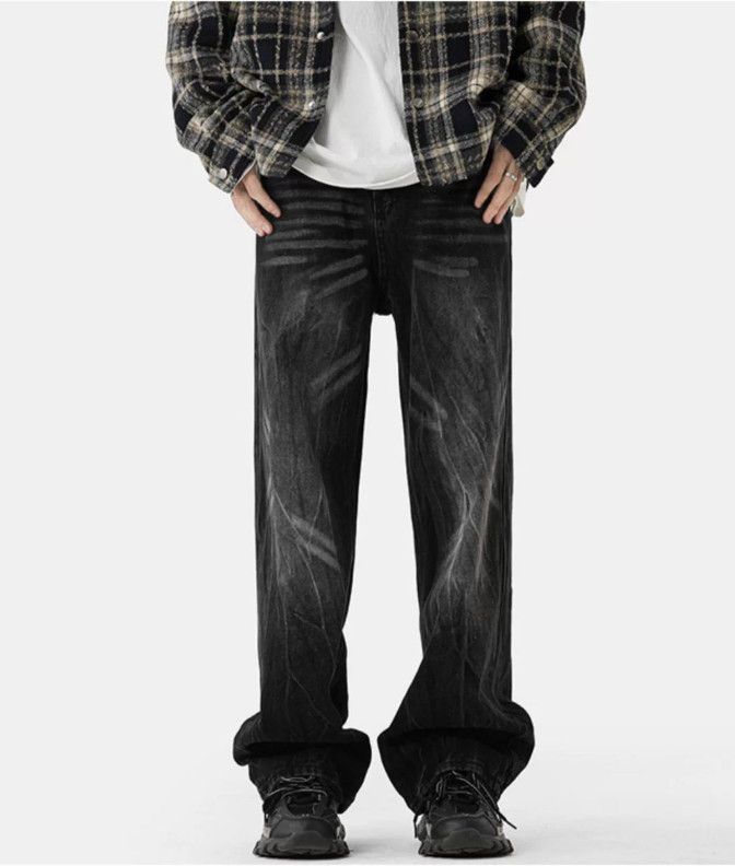 Japanese Brand American men's street loose wide-leg washed retro jeans Size US 32 / EU 48 - 1 Thumbnail