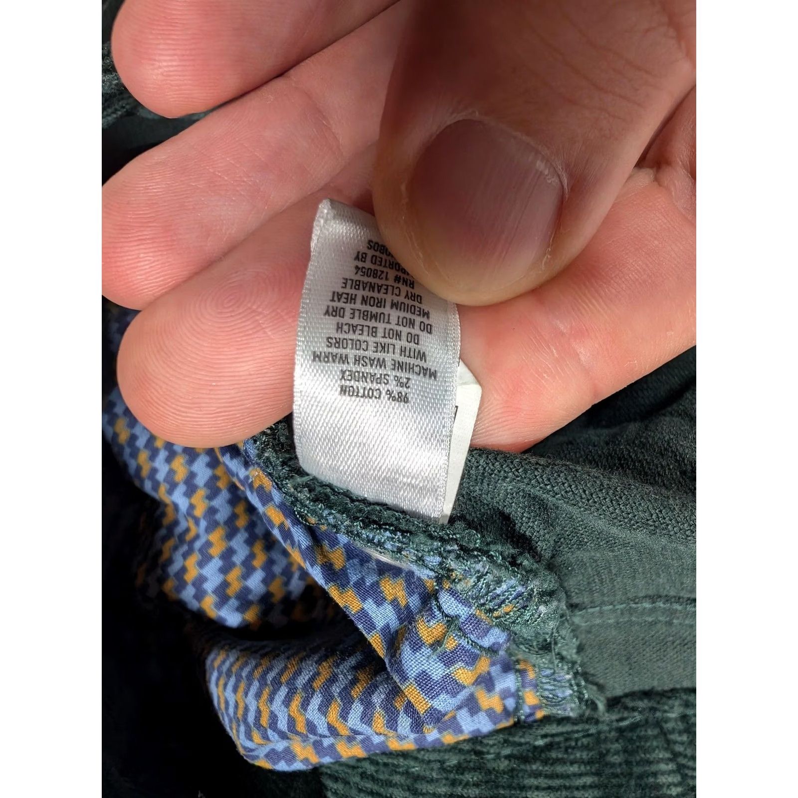 Bonobos Bonobos Corduroy Pants Mens 31x30 Green Stretch 5 Pocket Slim Chino Straight Front Zipper Fly 5-Pocket Denim-Style Casual Slim Fit Mens Size US 31 - 6 Thumbnail