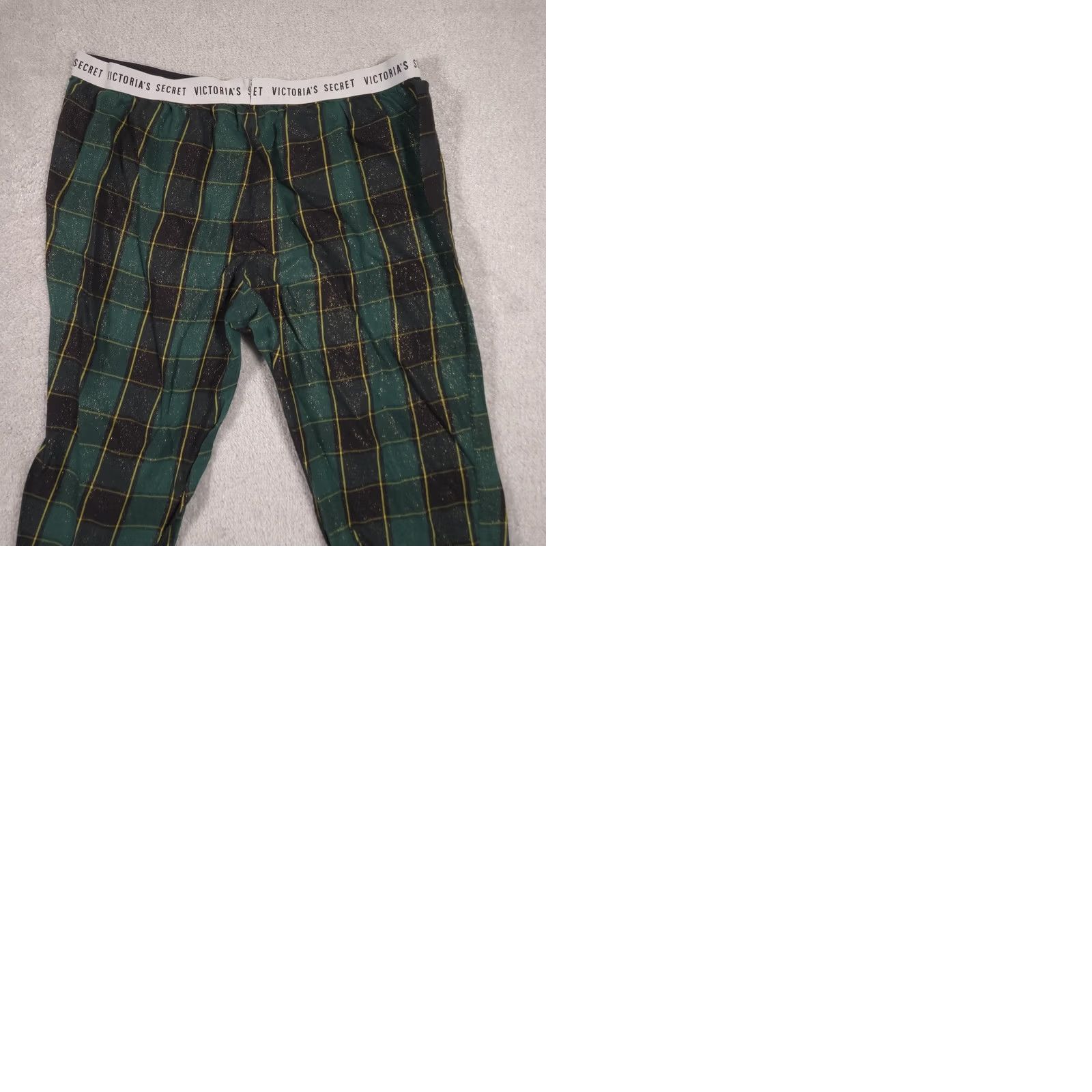 Victoria's Secret Victoria's Secret Pajama Pants Womens Large Green Plaid Glitter Logo Waist L/G/170/80A Womens Size 36" / US 14 / IT 50 - 9 Thumbnail