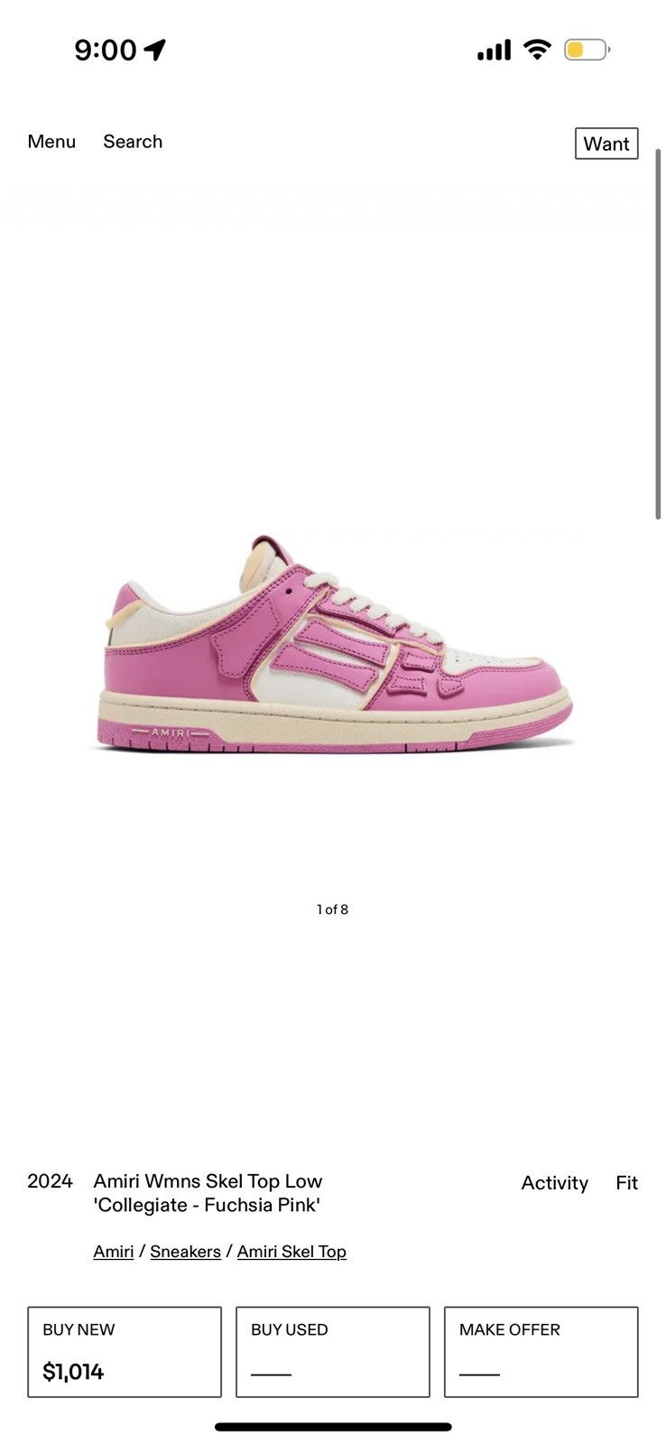 Amiri Pink AMIRI collegiate Skel top sneakers Size US 9 / IT 39 - 6 Thumbnail