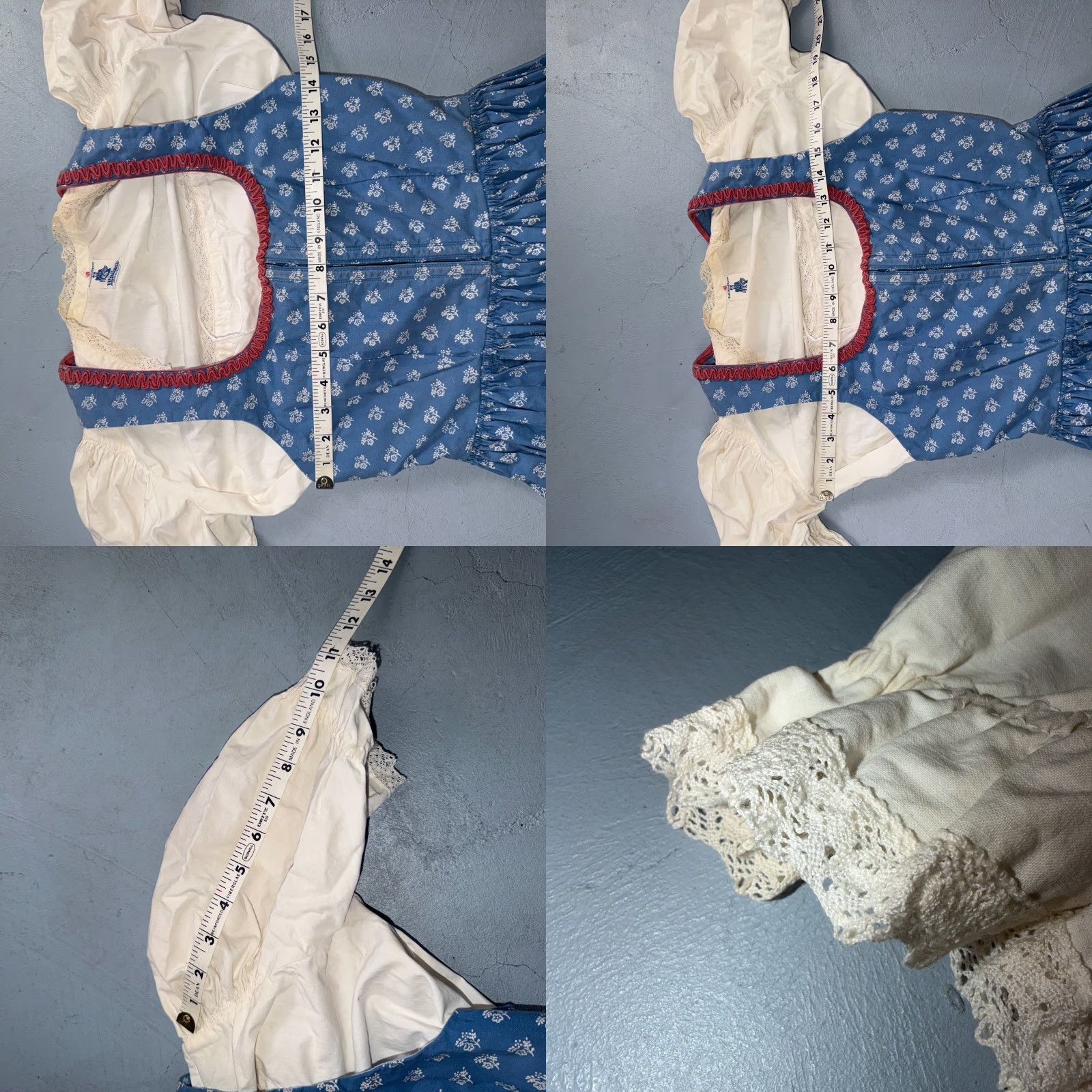 Vintage VINTAGE Wallach Wallach Volkskunfthaus Munchen Antique Dress German Smocked Handmade Dirndl 50s Gold 1900s Size XS / US 0-2 / IT 36-38 - 10 Thumbnail