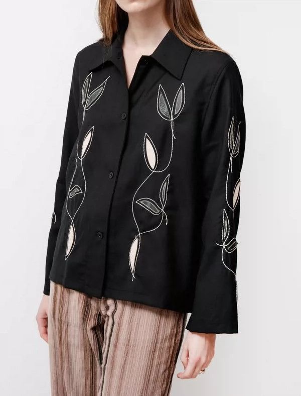 Our Legacy Our Legacy size32 Embroidered leather patchwork thin coat Size US XXS / EU 40 - 3 Thumbnail
