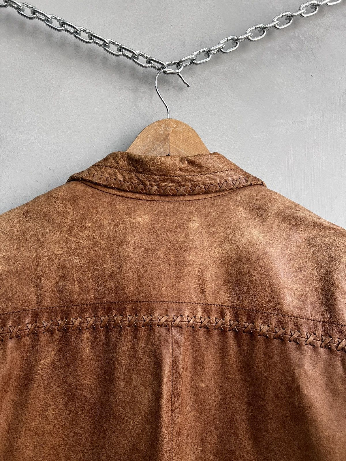 14th Addiction STITCHING AVANT GARDE DISTRESSED LEATHER BLAZER JACKET Size US M / EU 48-50 / 2 - 14 Thumbnail