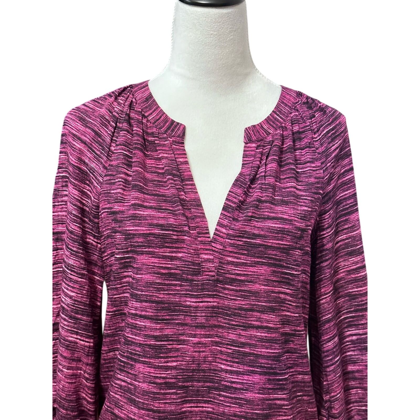 Other Melrose & Market Blouse Striped Long Sleeve Purple Womens XS Size XS / US 0-2 / IT 36-38 - 2 Thumbnail