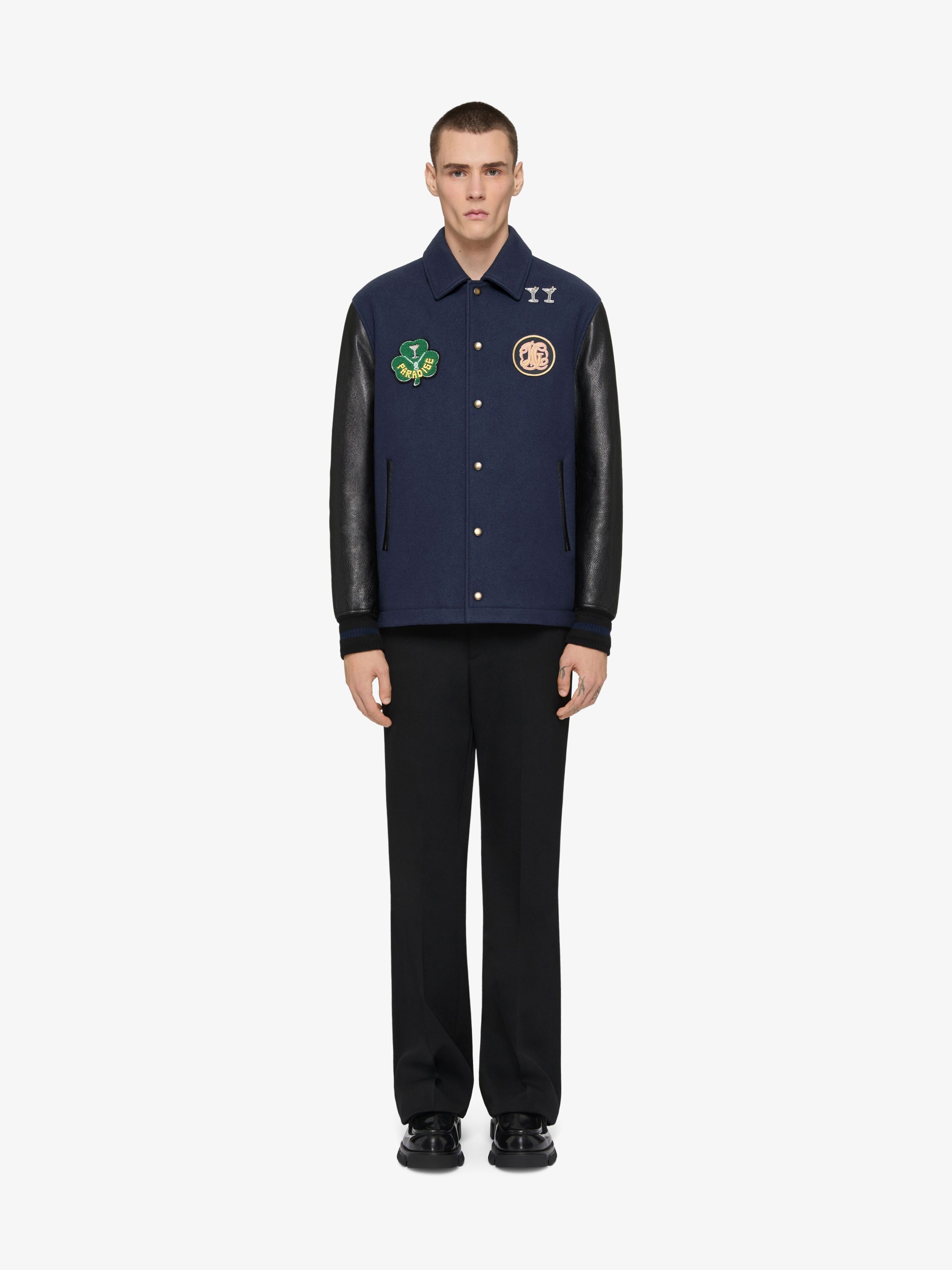 Givenchy o1w1db10925 Varsity Jacket in Blue/Black Size US L / EU 52-54 / 3 - 2 Thumbnail