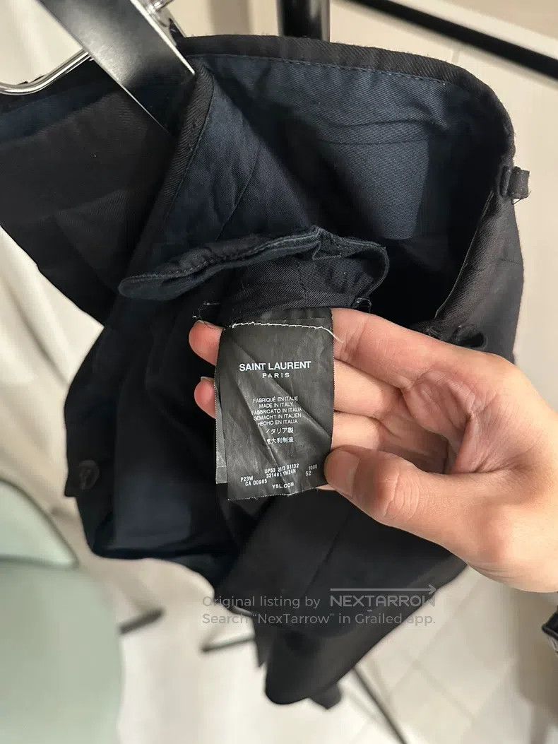 Saint Laurent Paris Saint Laurent Paris Solid Black Wool Smoking Pants Size US 36 / EU 52 - 5 Thumbnail