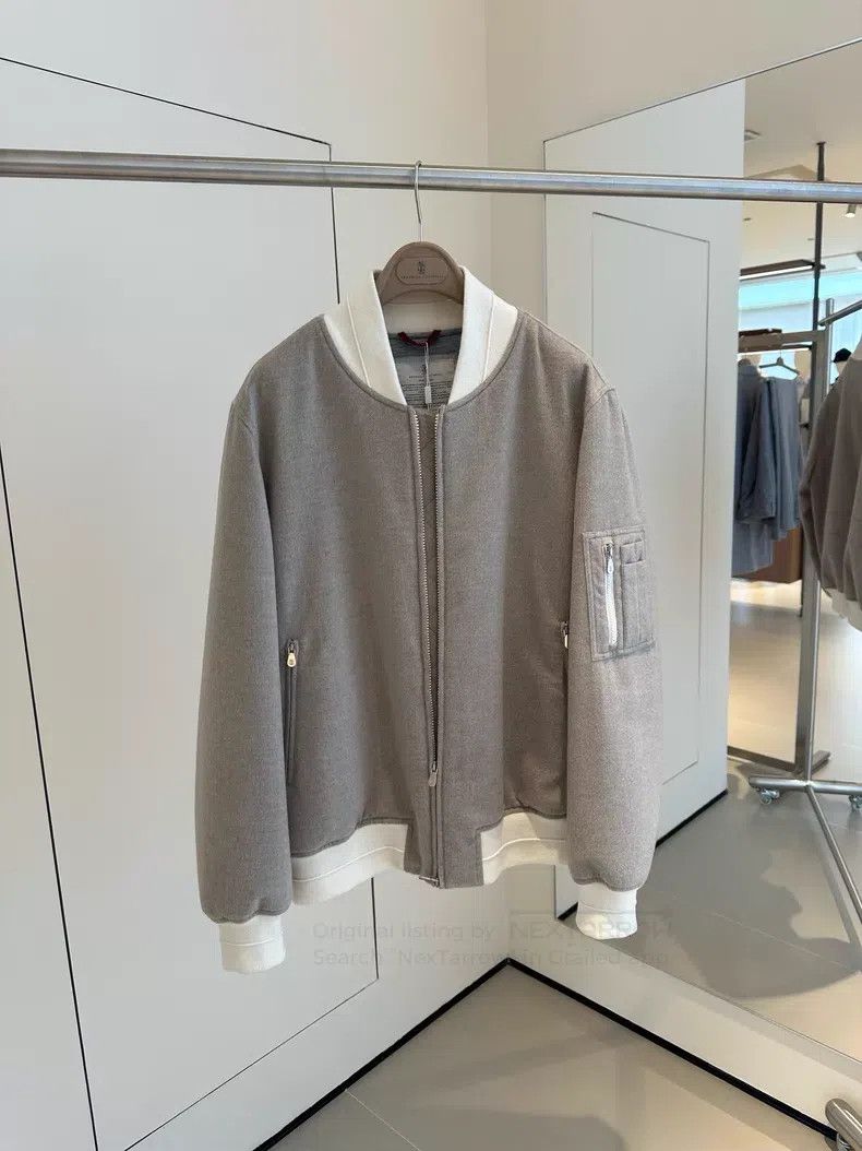 Brunello Cucinelli Brunello Cucinelli Men's Colorblocked Baseball Jacket Padd Size US M / EU 48-50 / 2 - 8 Thumbnail