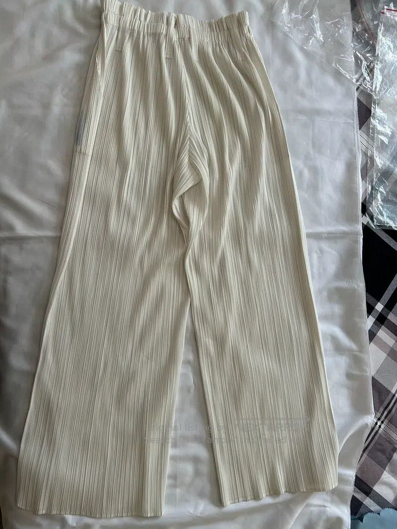 Issey Miyake Issey Miyake size:3 Pure White Long Pants Size 22" - 2 Thumbnail
