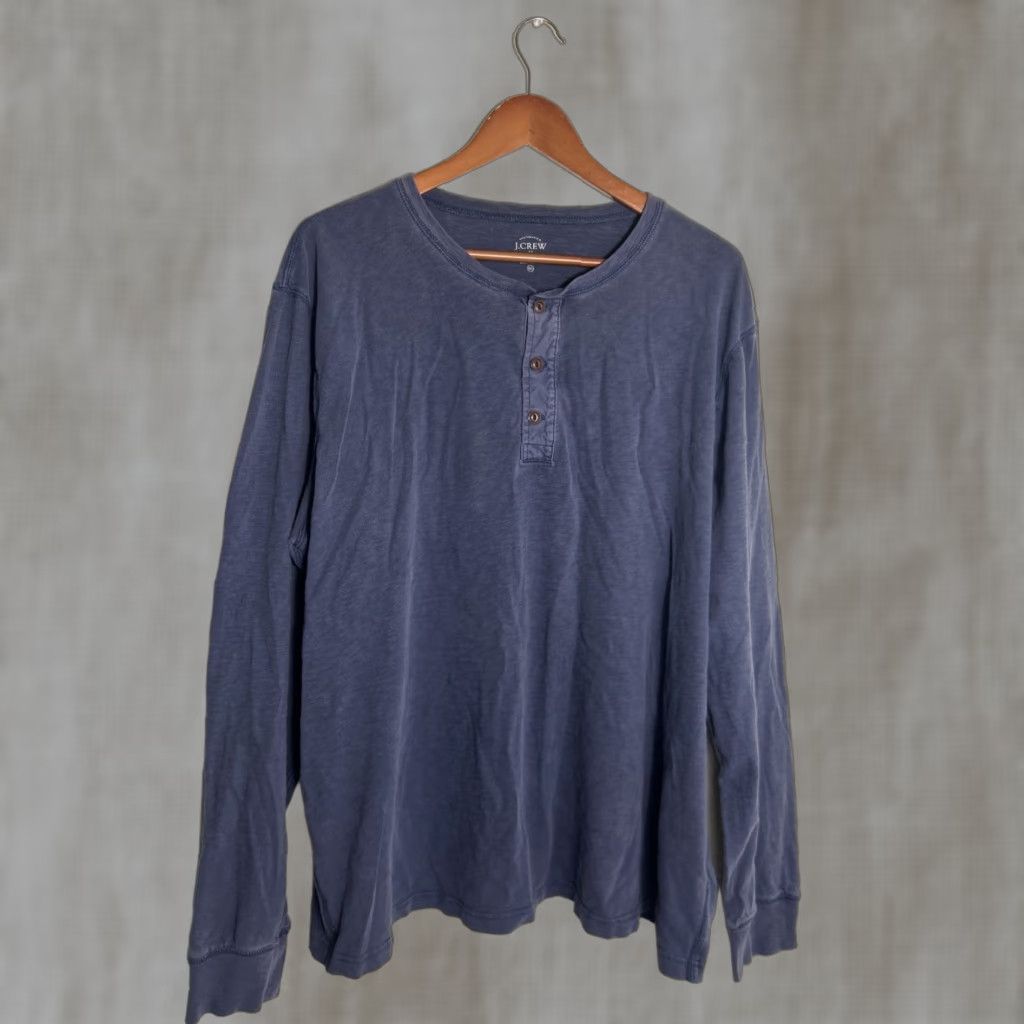 J.Crew J.CREW Shirt Mens XXL Long Sleeve Button-Up Navy Blue Cotton Size US XXL / EU 58 / 5 - 1 Thumbnail