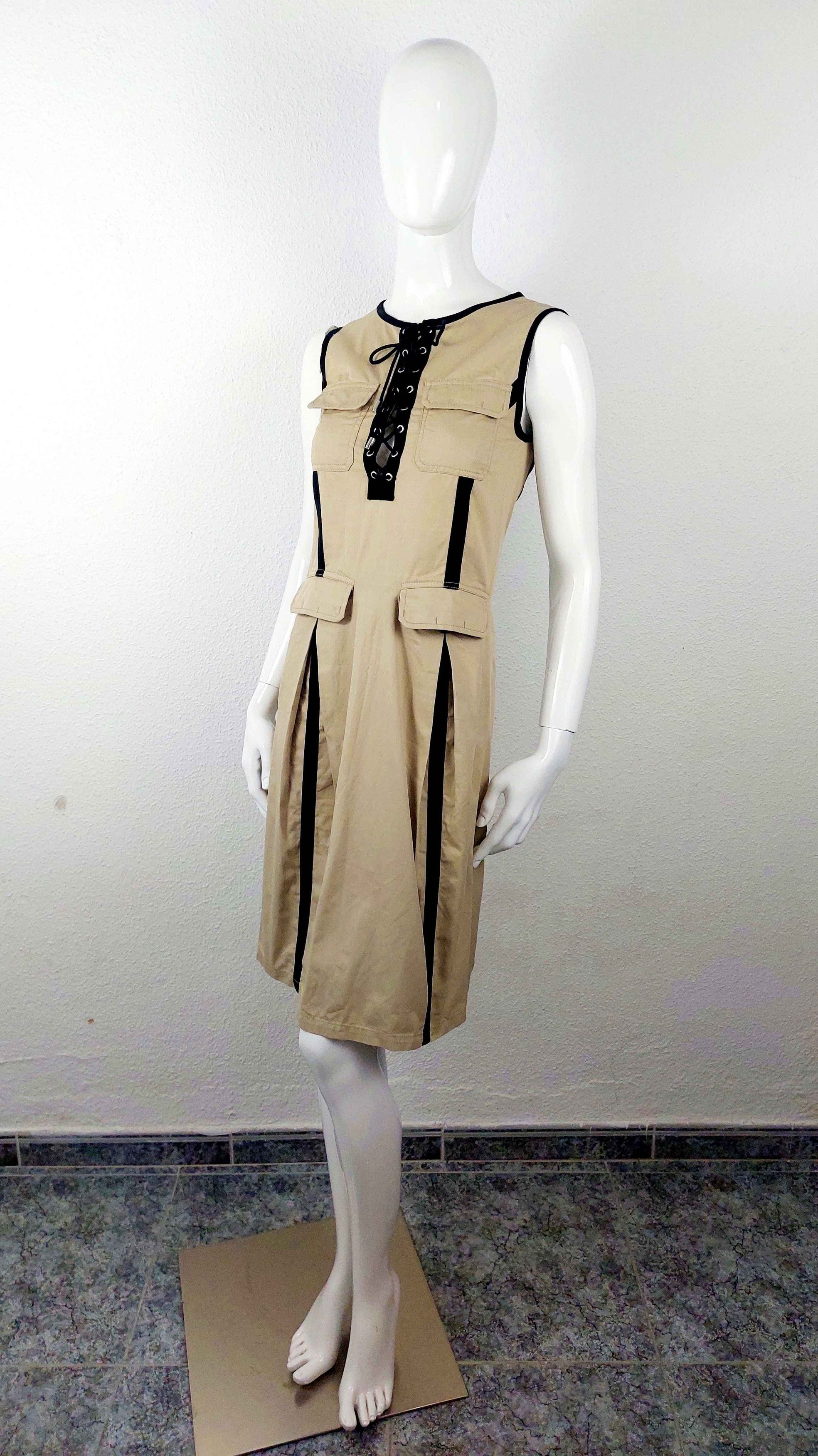 Dolce & Gabbana Dolce Gabbana Cargo Safari Military Bondage Corset Dress Size S / US 4 / IT 40 - 2 Thumbnail