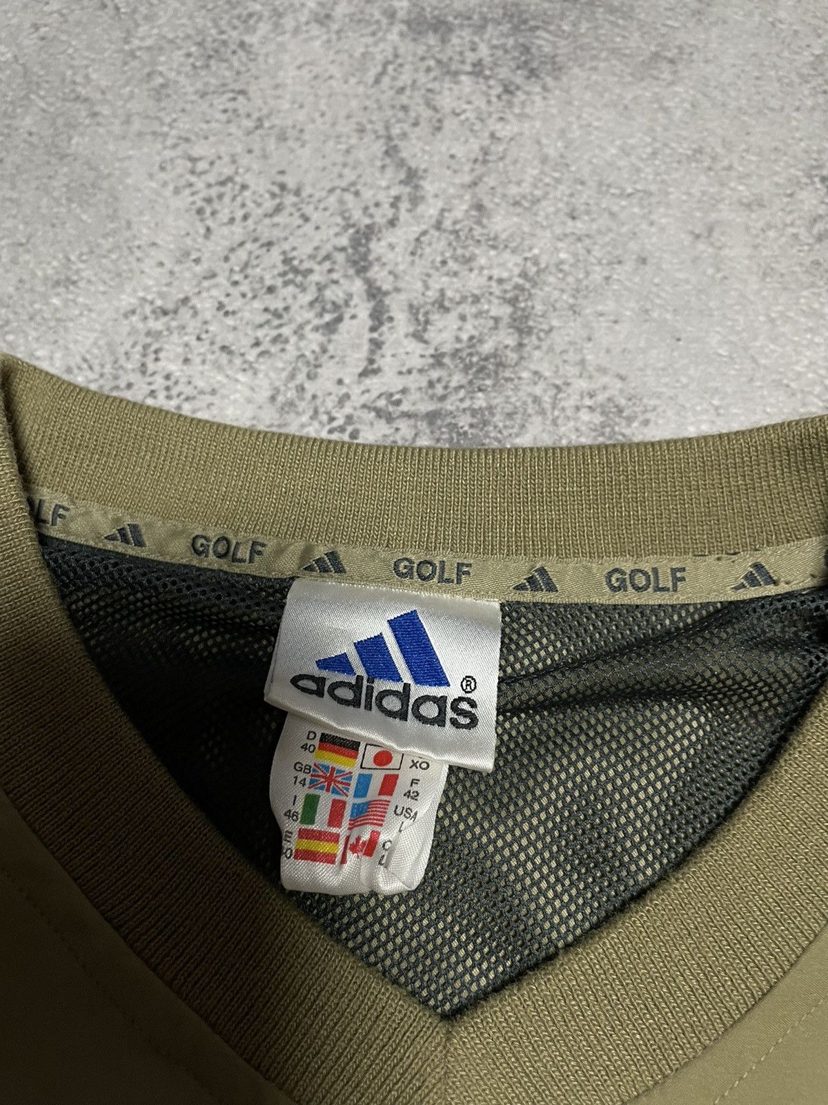 Adidas VTG 90s ADIDAS GOLF OLIVE NAVY ANORAK JKT ARCHIVE Size US L / EU 52-54 / 3 - 6 Thumbnail