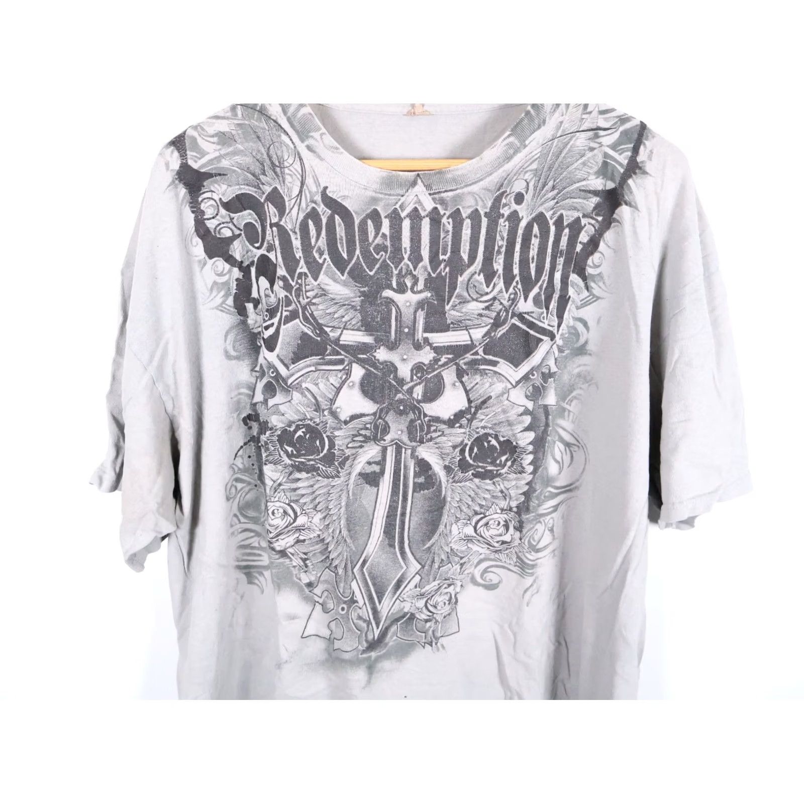 Affliction VINTAGE Redemption Wings T-Shirt Men 2XL Gray Affliction Style Distressed VTG Y2K MMA Clothing Graphic Print Short Sleeve Crew Neck Rock Skull Tribal Size US XXL / EU 58 / 5 - 4 Thumbnail