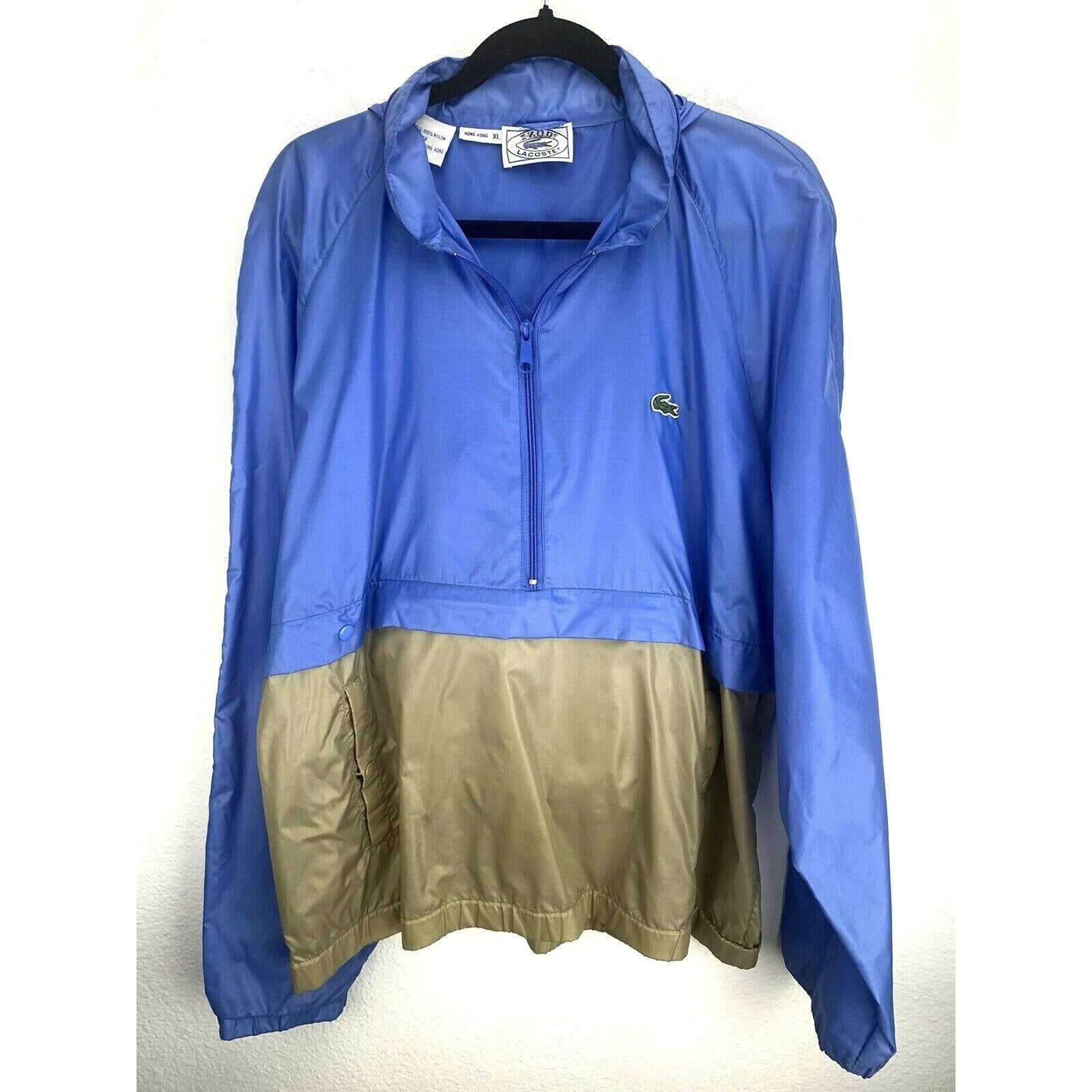 Lacoste X Izod Vintage Windbreaker Packable Size XL Blue Outerwear