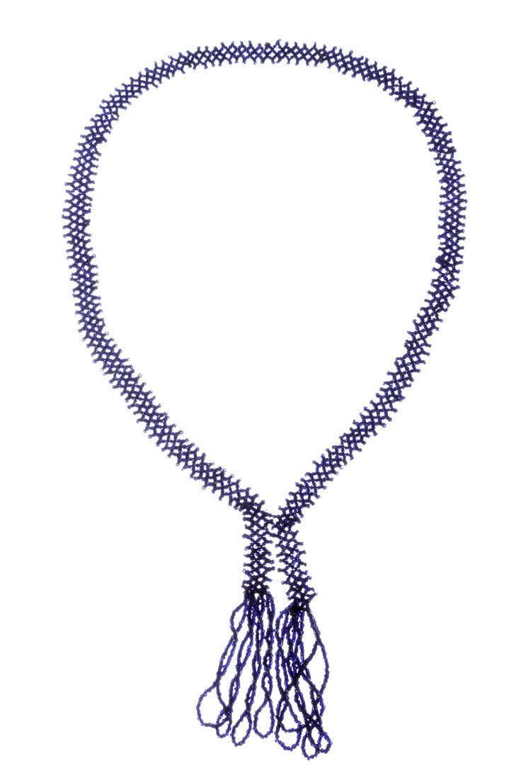 Designer Victorian Jet Seed Bead Flapper Tassel Necklace Size ONE SIZE - 1 Thumbnail