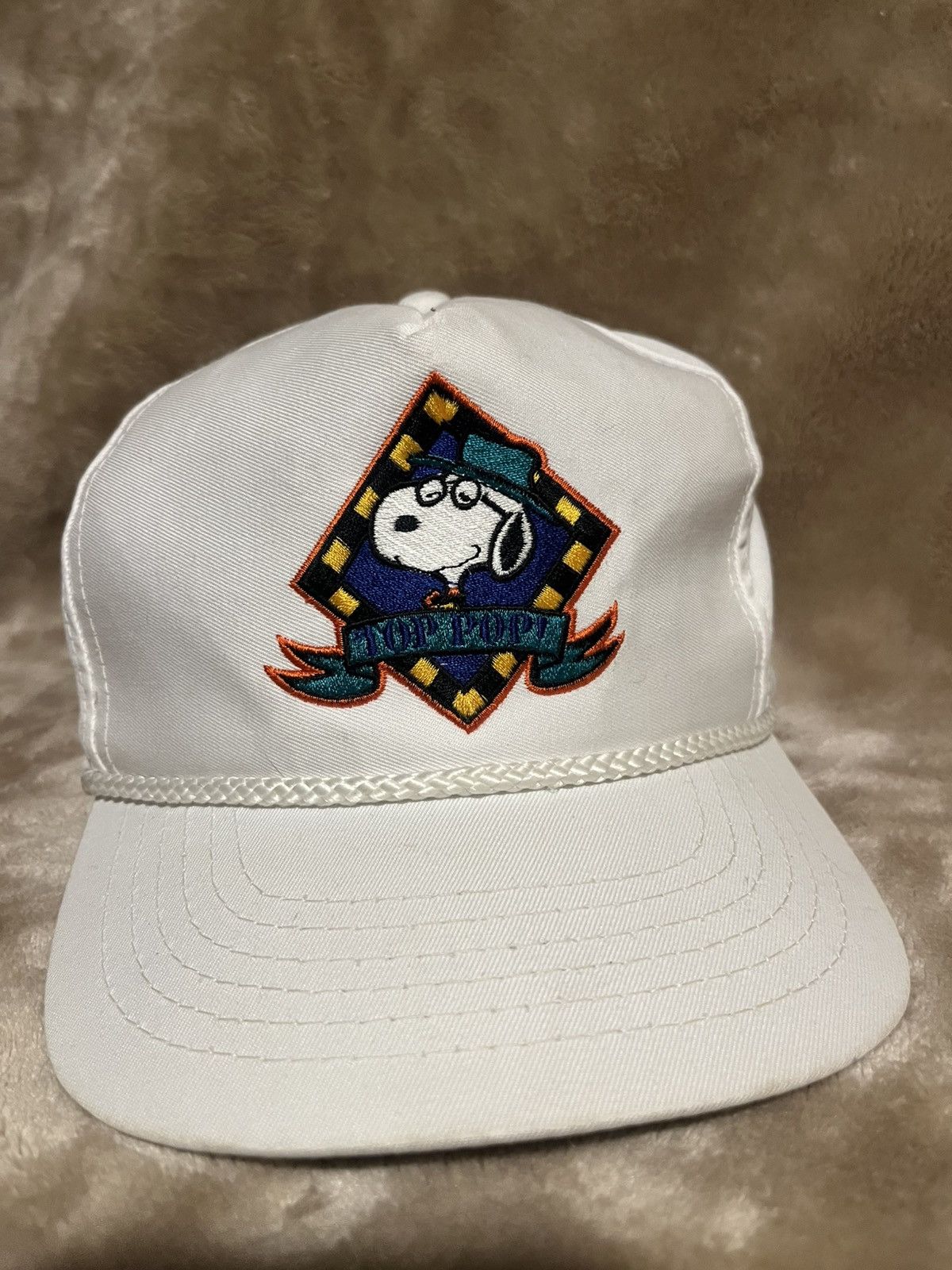 Peanuts 90s Snoopy Top Pop Grandpa Trucker Embroidered SnapBack hat Size ONE SIZE - 2 Thumbnail
