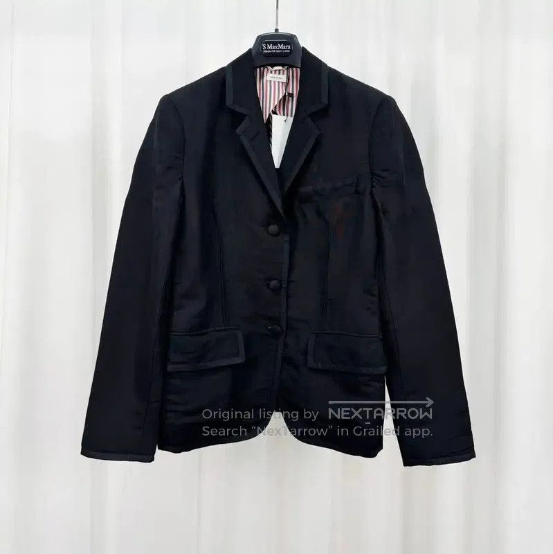 Thom Browne Thom Browne Women's Black Silk Logo Jacket . Size M / US 6-8 / IT 42-44 - 1 Thumbnail