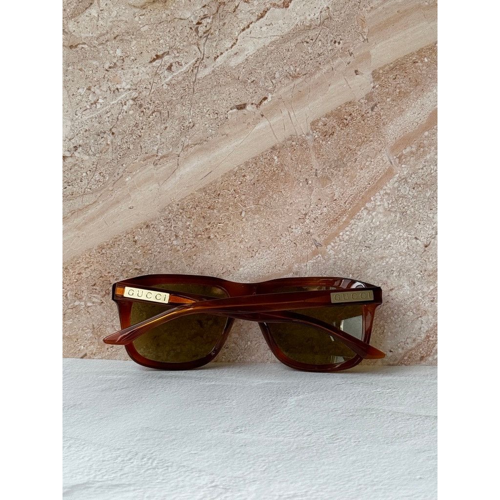 Gucci NEW Gucci GG2077S Brown Green Lens Sunglasses $415 Size ONE SIZE - 8 Thumbnail