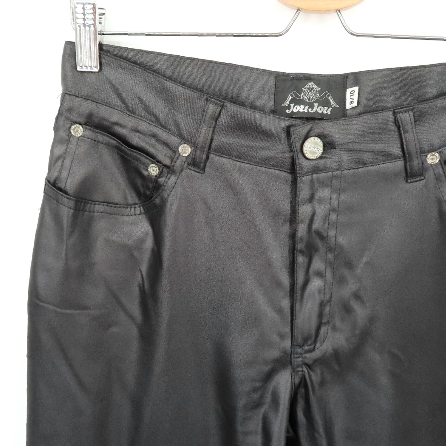 Vintage VINTAGE Jou Jou Womens Pants 90s Satin Pleated Front Black VTG 90s Dress Pants Size 10 Womens Boys Girls? Size 32" / US 10 / IT 46 - 2 Thumbnail
