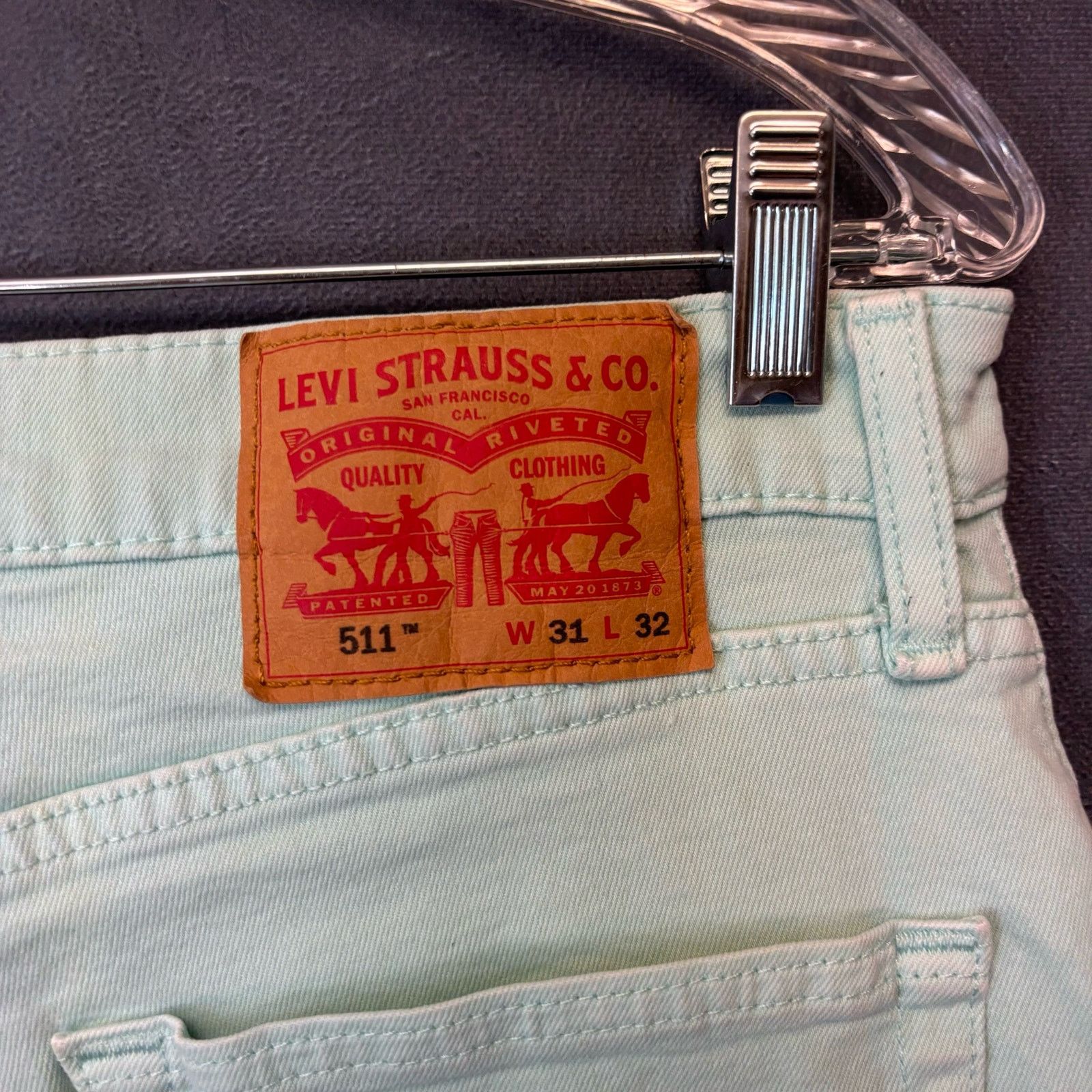 Levi's Levi’s 511 Light Teal Jeans Men’s 31X32 Stretchy Preppy Co Size US 31 - 7 Thumbnail