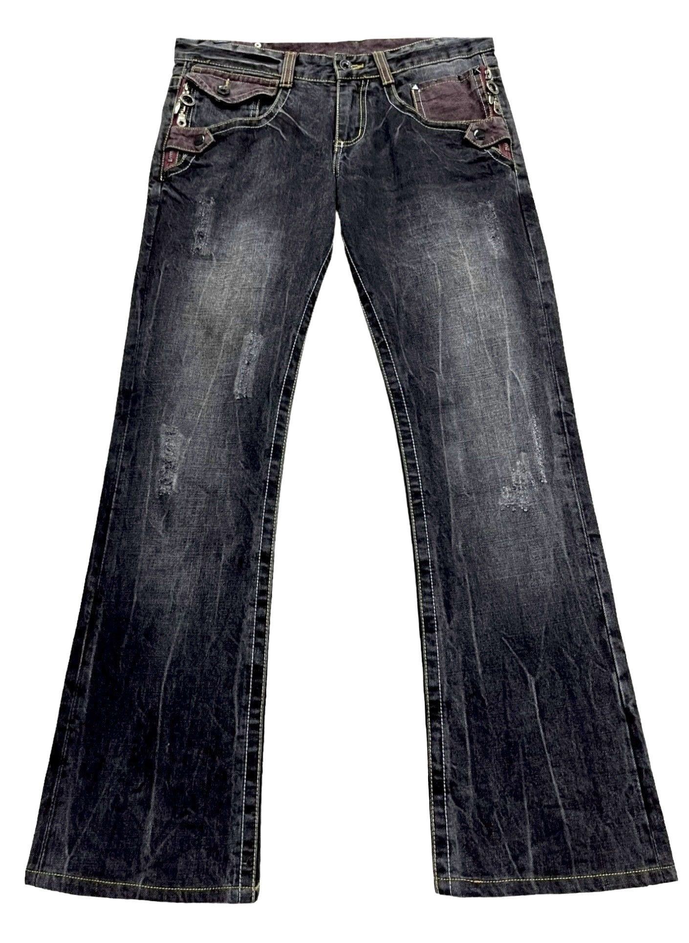 semanticdesign FYE🤘🏼SEMANTIC DESIGN Punk Multi Head Zipper Clawmark Flare Size US 30 / EU 46 - 2 Thumbnail