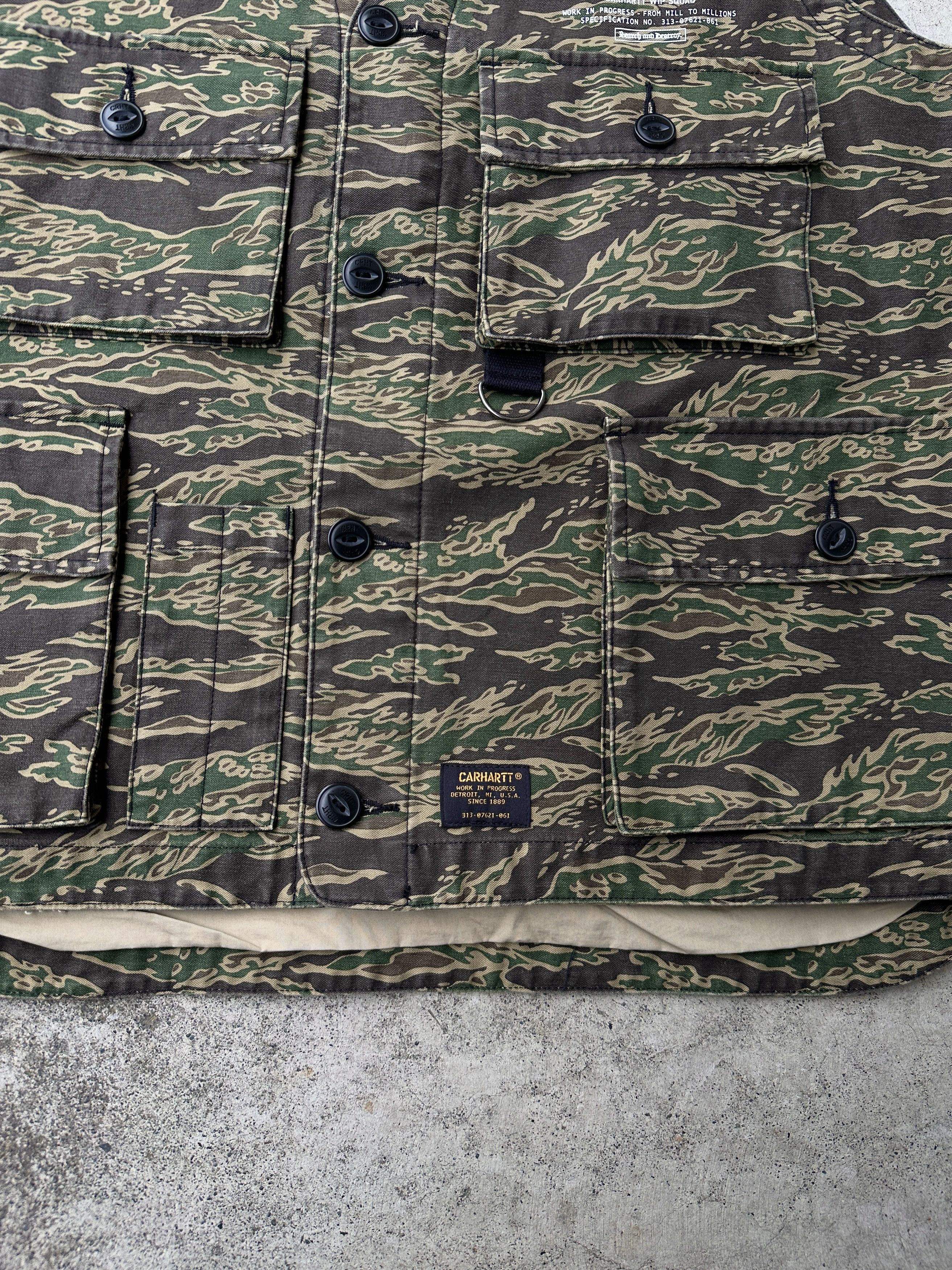 Carhartt Wip Carhartt WIP Tiger Camo Utility Army Cargo Military War Vest Size US L / EU 52-54 / 3 - 3 Thumbnail