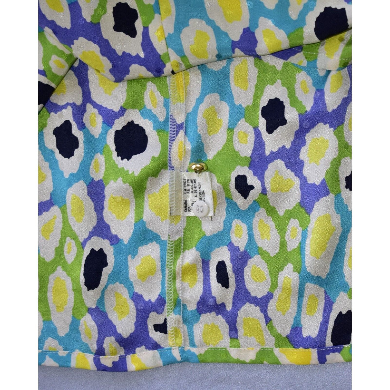 Escada ESCADA BY MARGARETHA LEY Turquoise Lime Silk Shirt Blouse 38 Size XS / US 0-2 / IT 36-38 - 5 Thumbnail