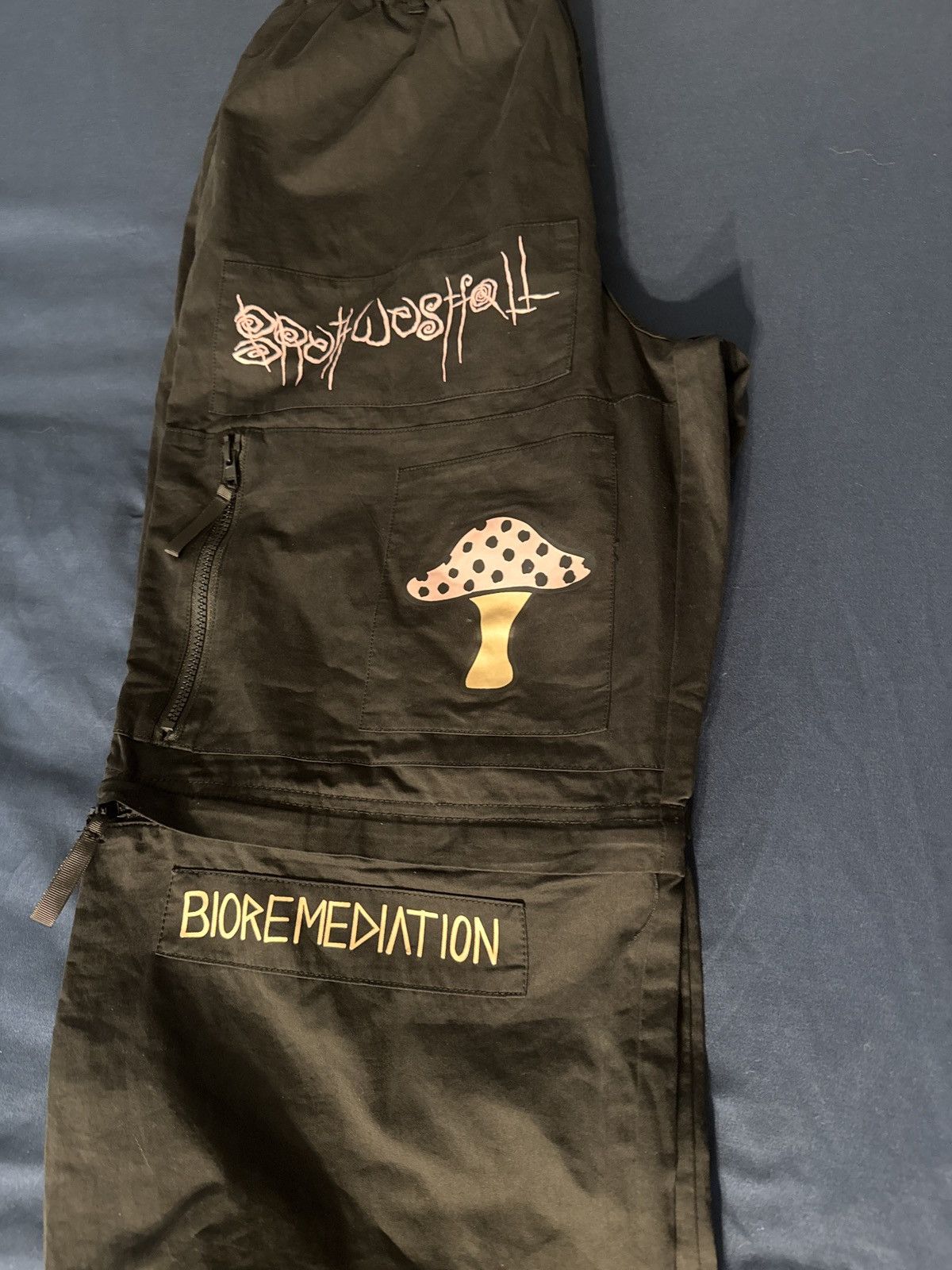 Brain Dead Brain Dead Black Mushroom Utility Cargo Pants Size US 32 / EU 48 - 4 Thumbnail