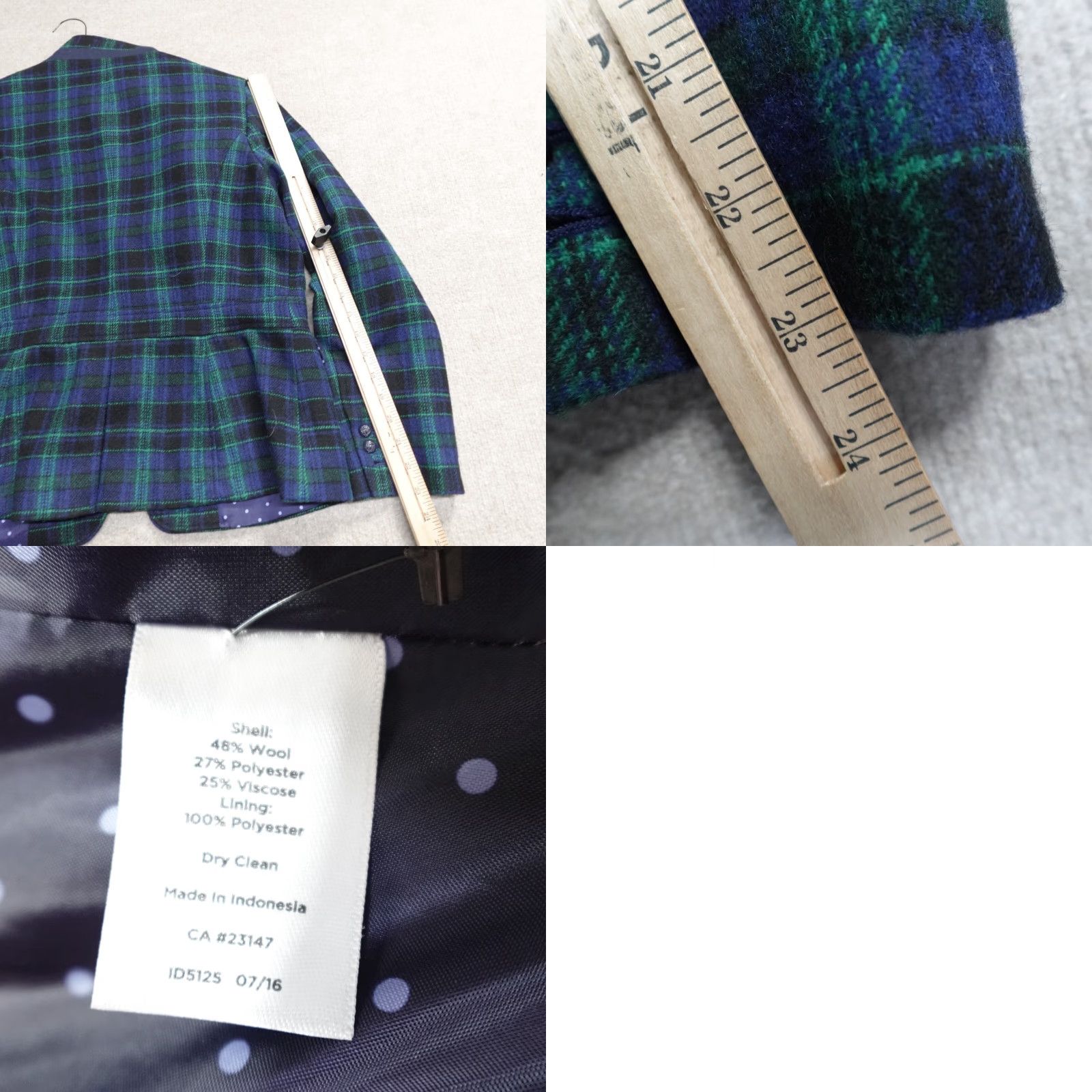 Talbots Talbots Blazer Women 10 Blue Plaid Wool Blend Tuxedo Long Sleeve Vintage? Size L / US 10 / IT 46 - 8 Thumbnail
