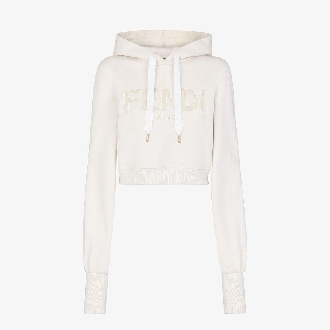 Fendi o1s1wg111224 Hoodie in White Size L / US 10 / IT 46 - 1 Thumbnail