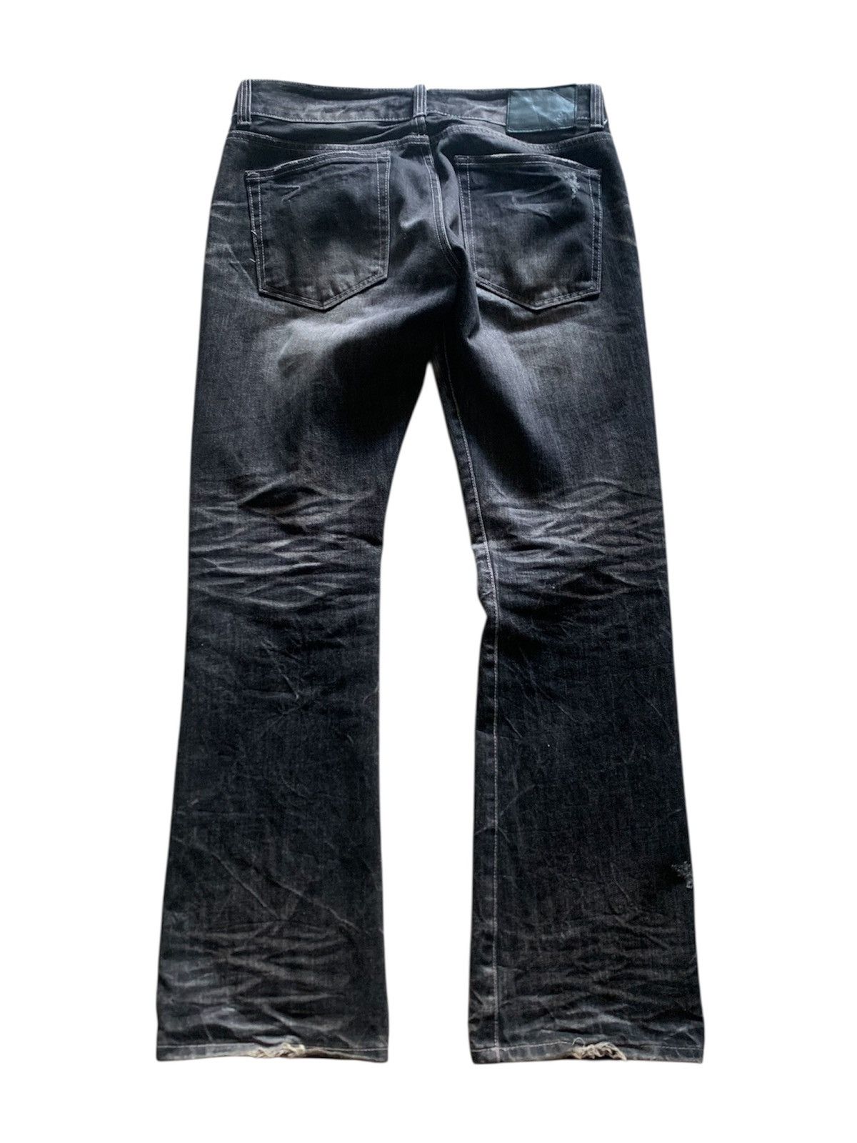 Le Grande Bleu (L.G.B.) 2000s La Gate Distressed Flare Pants Size US 32 / EU 48 - 2 Thumbnail
