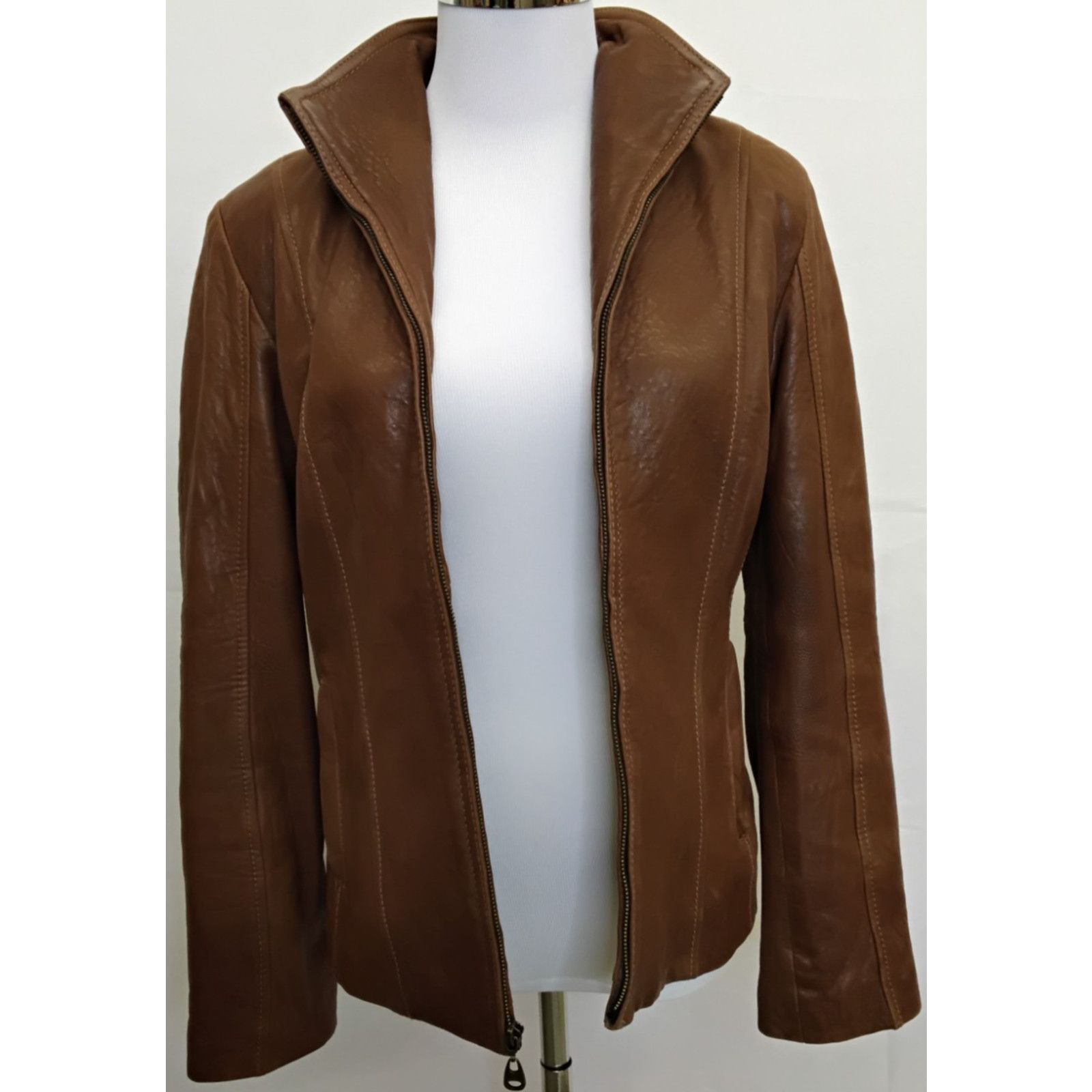 Andrew Marc Andrew Marc New York Lambskin Leather Jacket Women XS Brown Size XS / US 0-2 / IT 36-38 - 9 Thumbnail