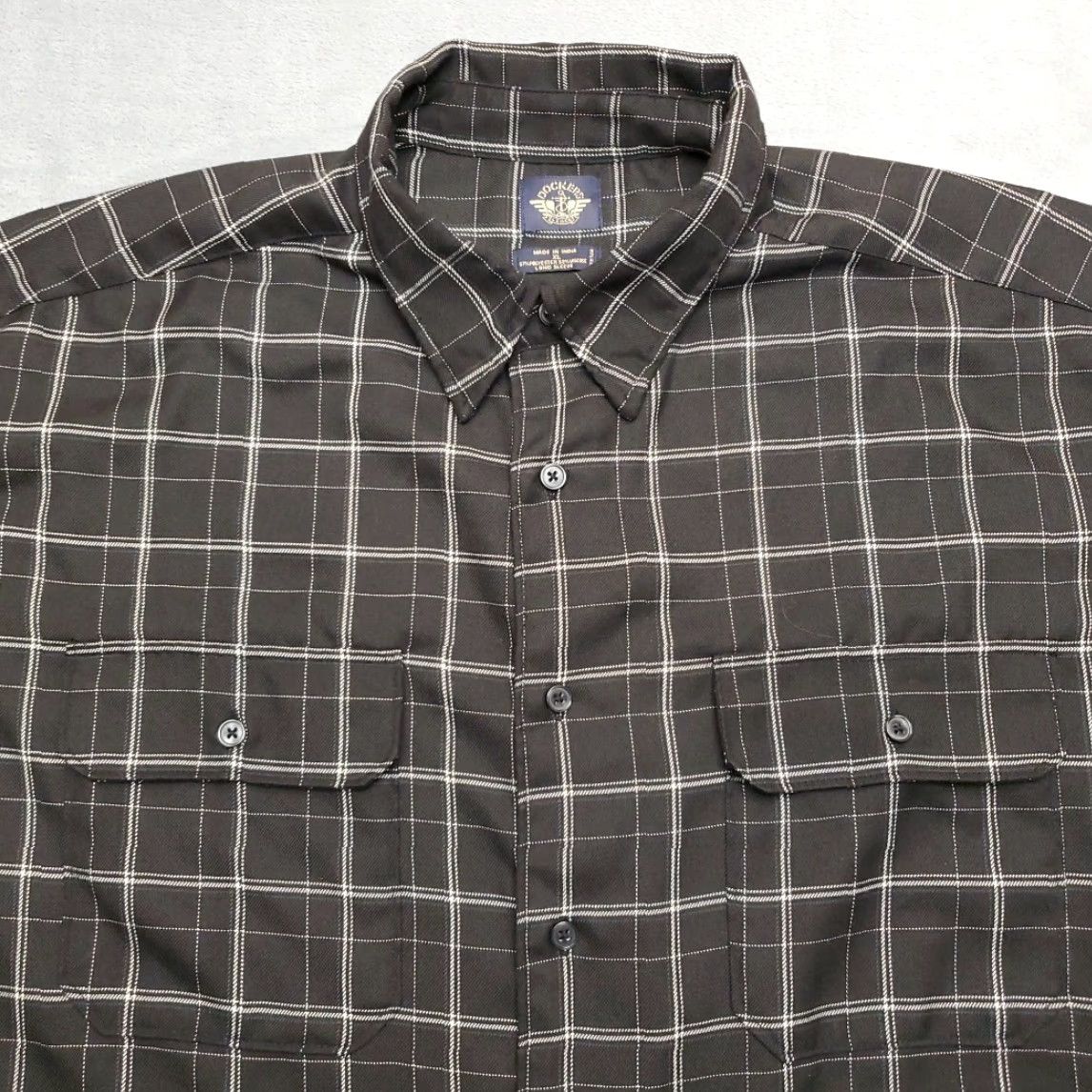 Dockers Dockers Shirt Mens XL Black Plaid Viscose Blend Long Sleeve Button Down Size US XL / EU 56 / 4 - 3 Thumbnail