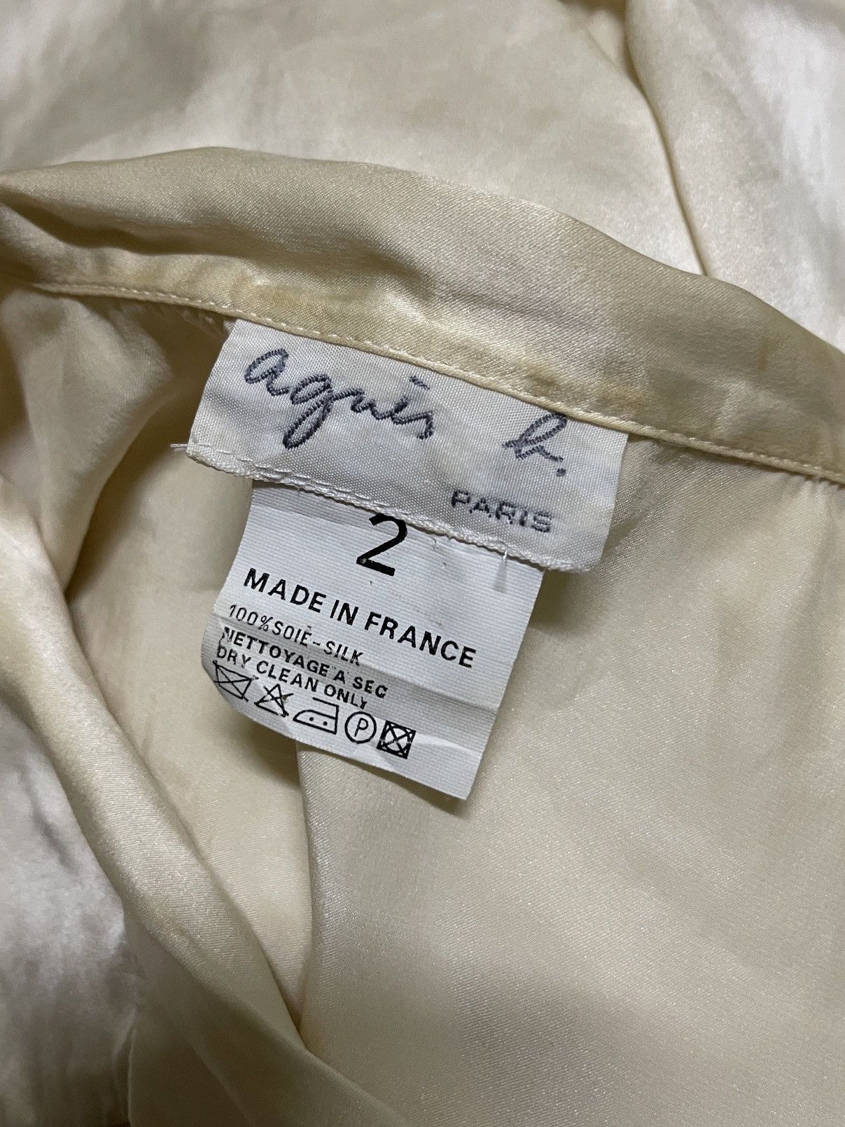 Japanese Brand × agnes b. Agnes b. Silk Button Shirt Long Sleeve Size M / US 6-8 / IT 42-44 - 16 Thumbnail