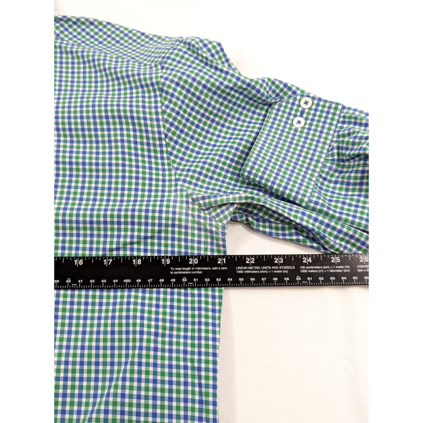 BUGATCHI Bugatchi Mens Shirt Blue Green Medium Stretch Nylon Plaid Button-Up Collared Long Sleeve Cuffed Size US M / EU 48-50 / 2 - 7 Thumbnail